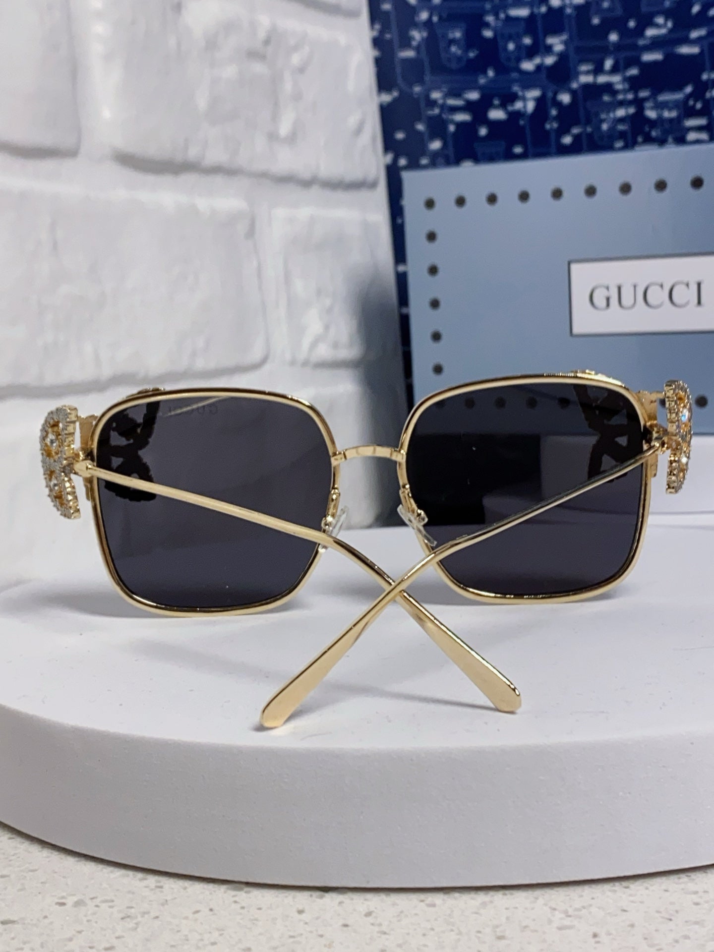 Gucci Square Black Lens Sunglasses for Women - 132230 - detail image 3
