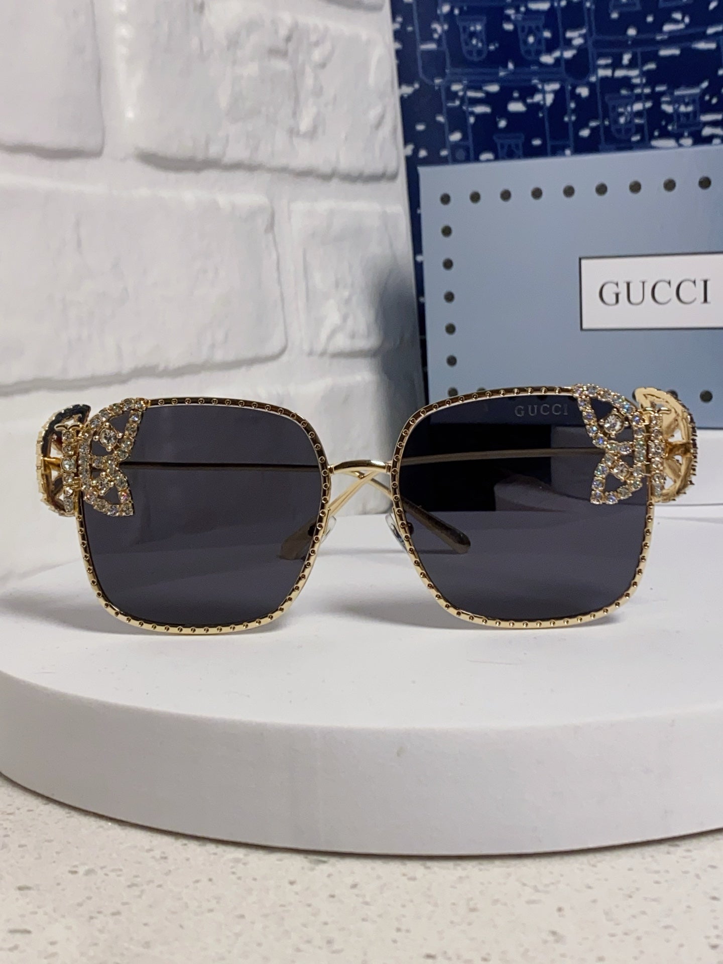 Gucci Square Black Lens Sunglasses for Women - 132230 - detail image 2