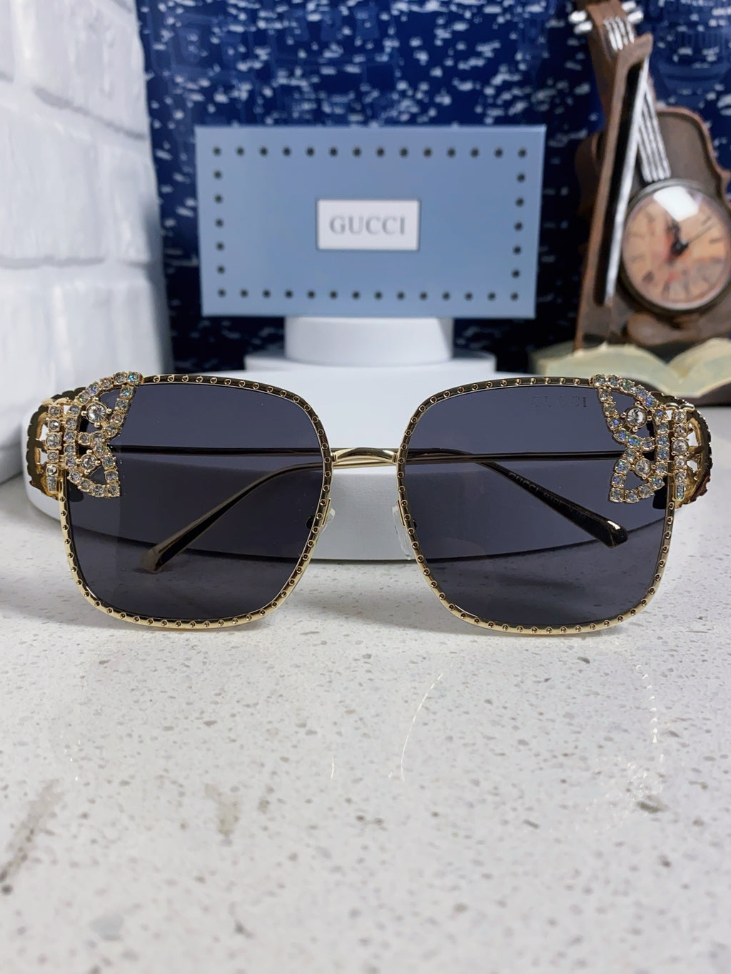 Gucci Square Black Lens Sunglasses for Women - 132230 - detail image 9