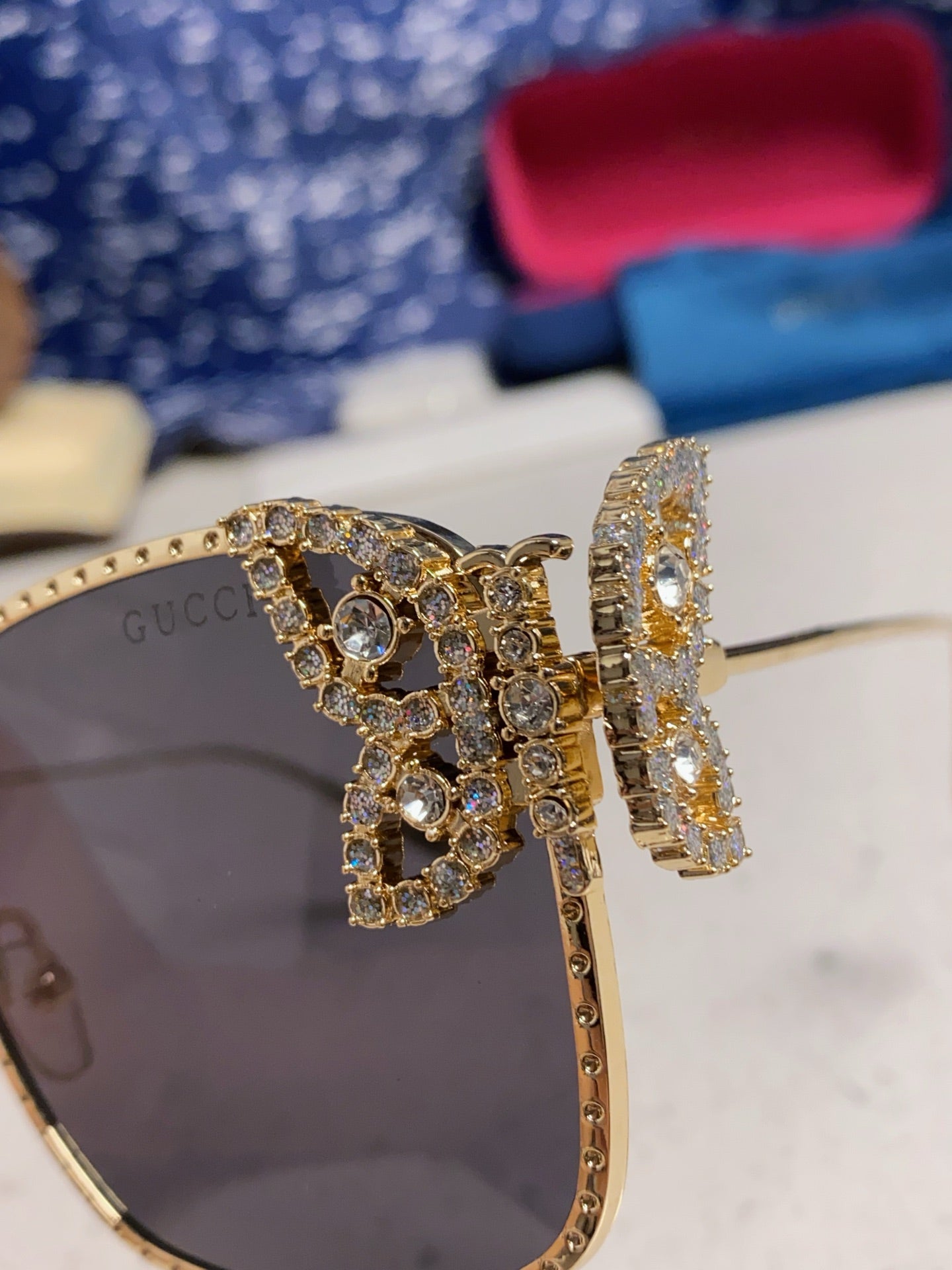 Gucci Square Black Lens Sunglasses for Women - 132230 - detail image 7