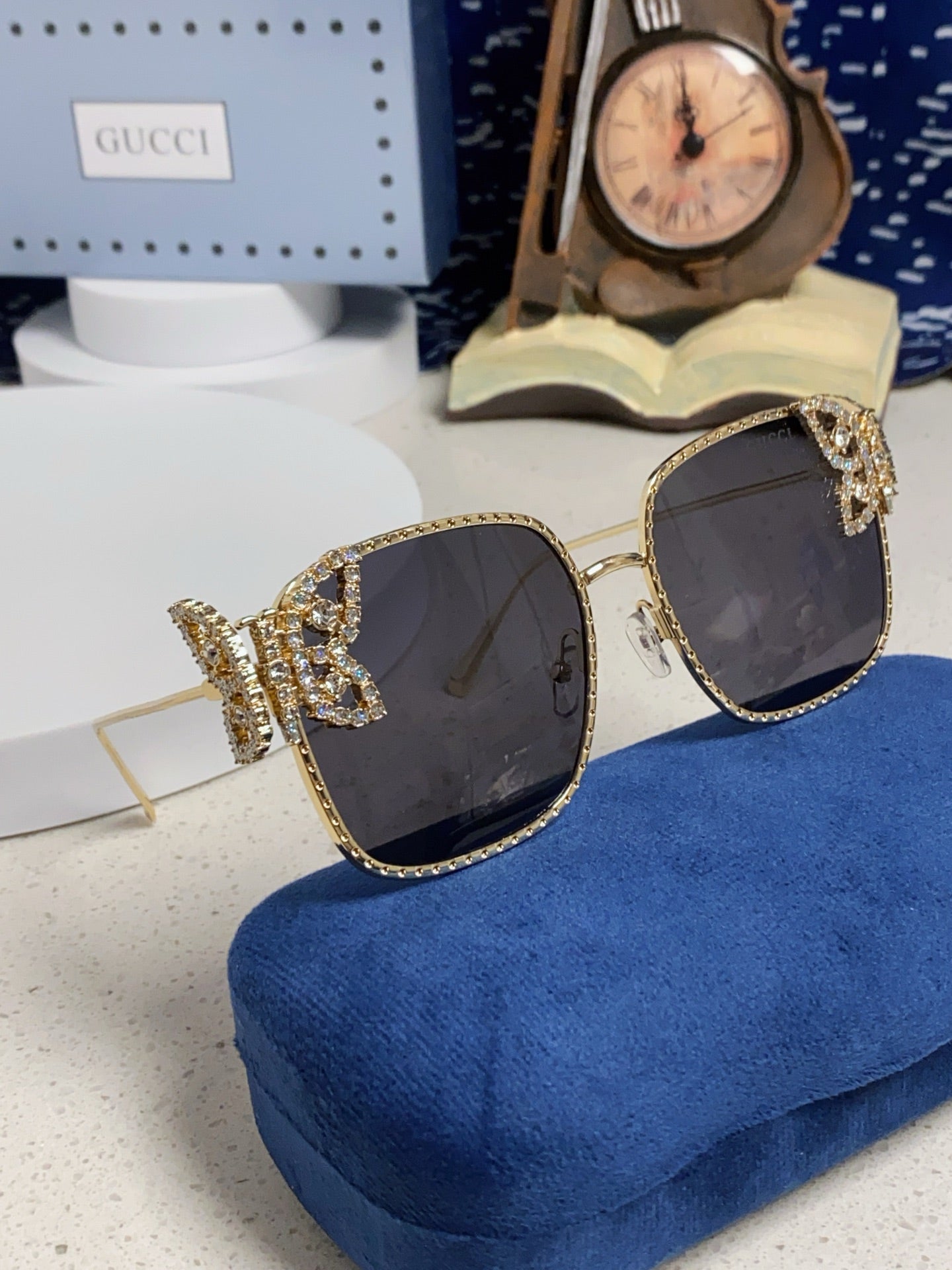 Gucci Square Black Lens Sunglasses for Women - 132230 - detail image 10
