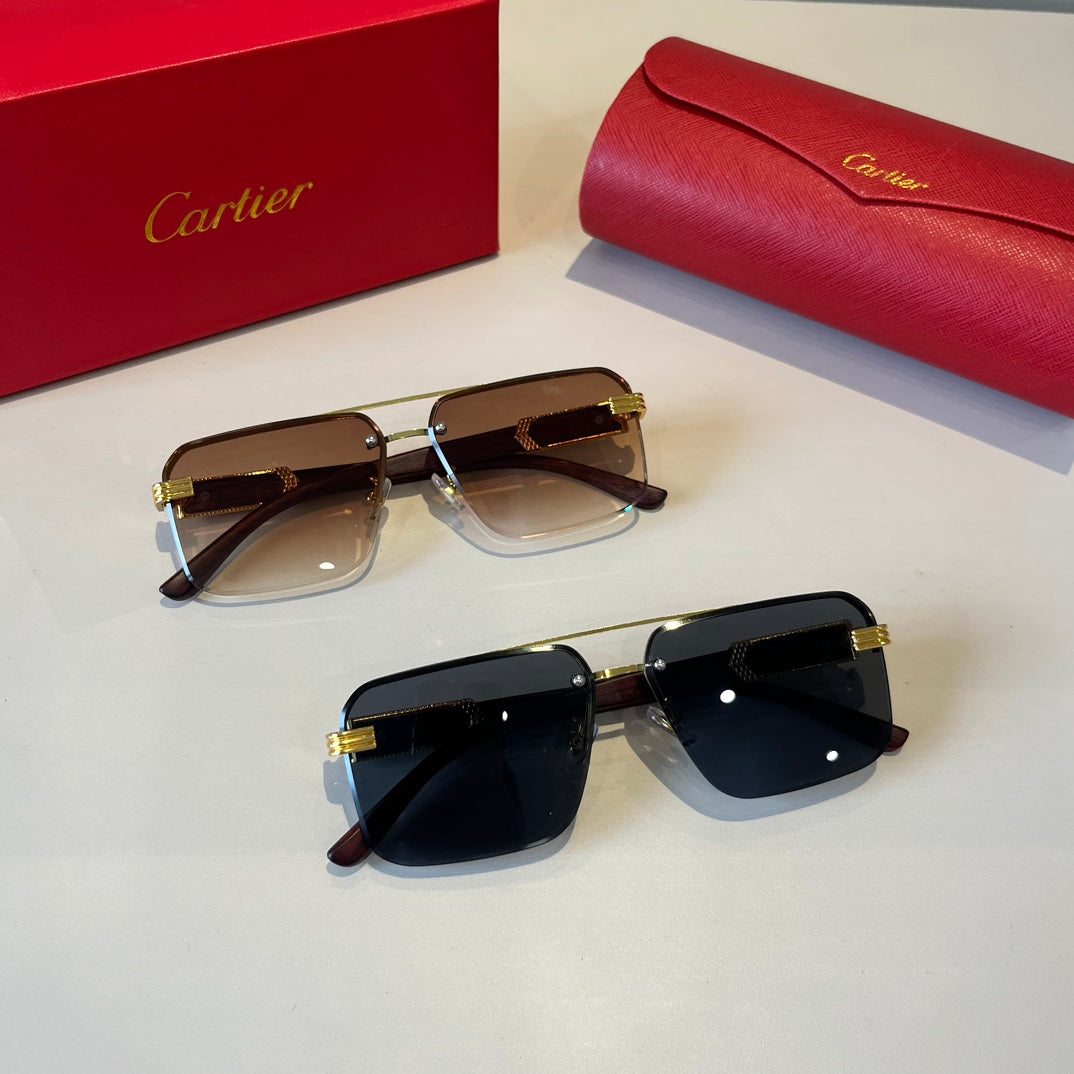 Cartier Lightweight Metal Rimless Silver Lens Sunglasses for Men & Wo - 487231 - detail image 8