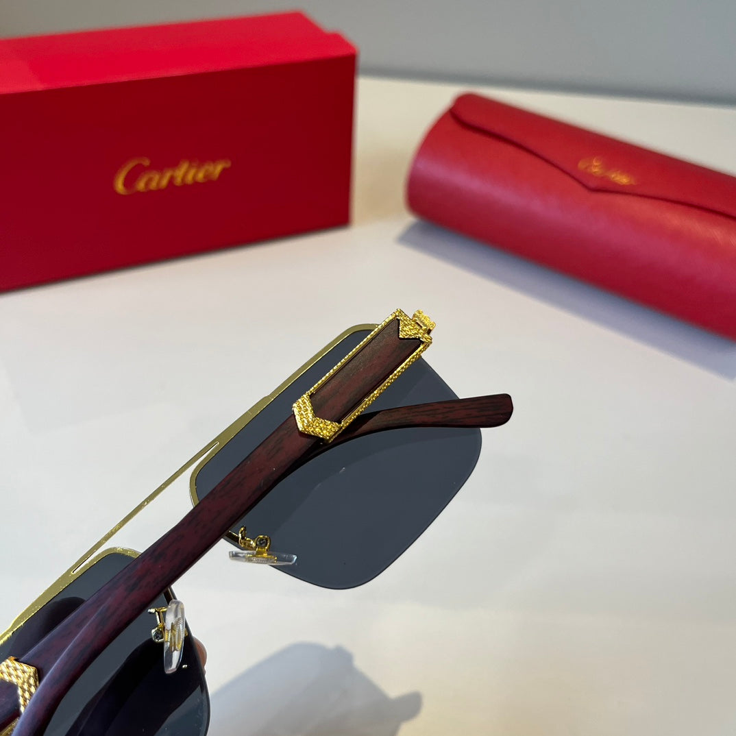 Cartier Lightweight Metal Rimless Silver Lens Sunglasses for Men & Wo - 487231 - detail image 5