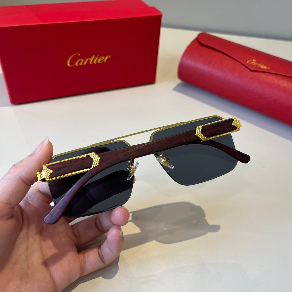 Cartier Lightweight Metal Rimless Silver Lens Sunglasses for Men & Wo - 487231 - detail image 4