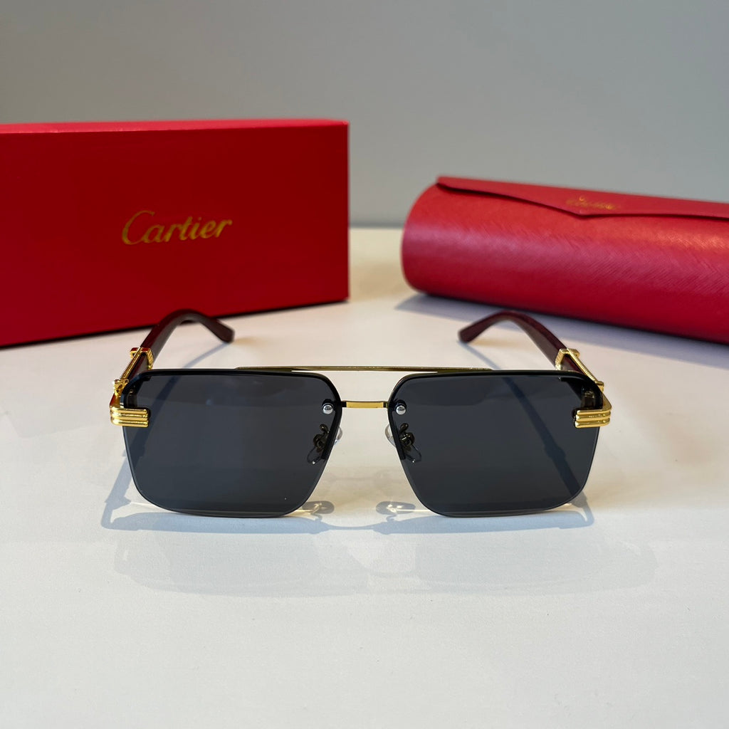 Cartier Lightweight Metal Rimless Silver Lens Sunglasses for Men & Wo - 487231 - detail image 2