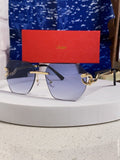 Cartier Lightweight Metal Rimless Silver Lens Sunglasses for Men & Wo - 158530