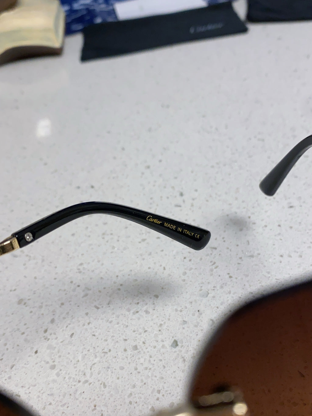 Cartier Lightweight Metal Rimless Brown Lens Sunglasses for Men & Wom - 158531 - detail image 8