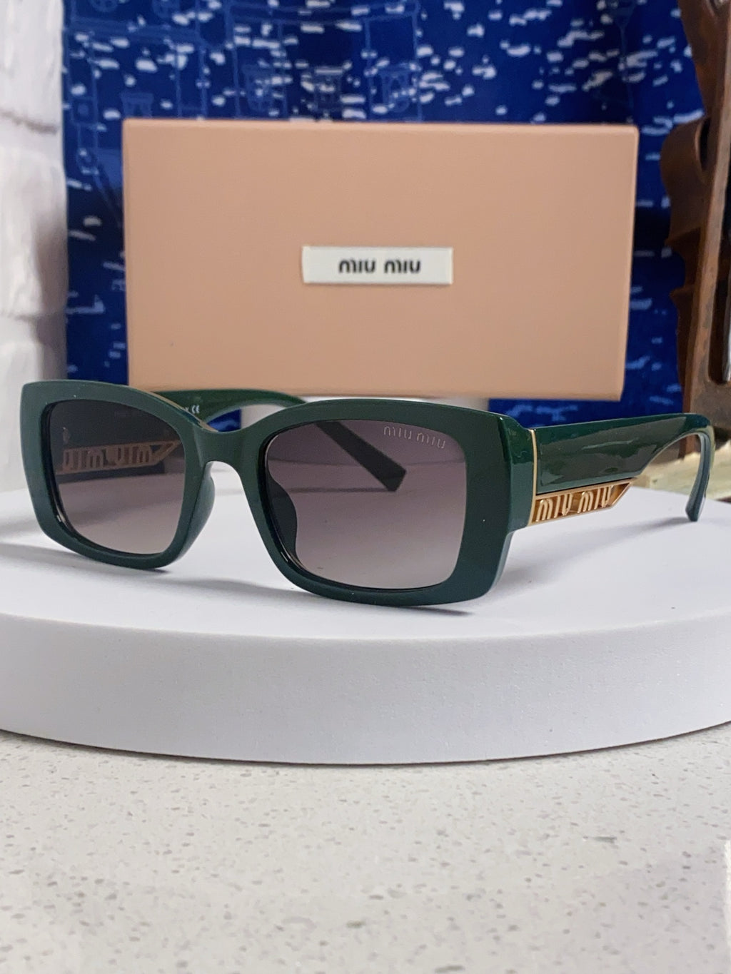 Miu Miu Polarized Square Silver Lens Sunglasses for Women - 449707