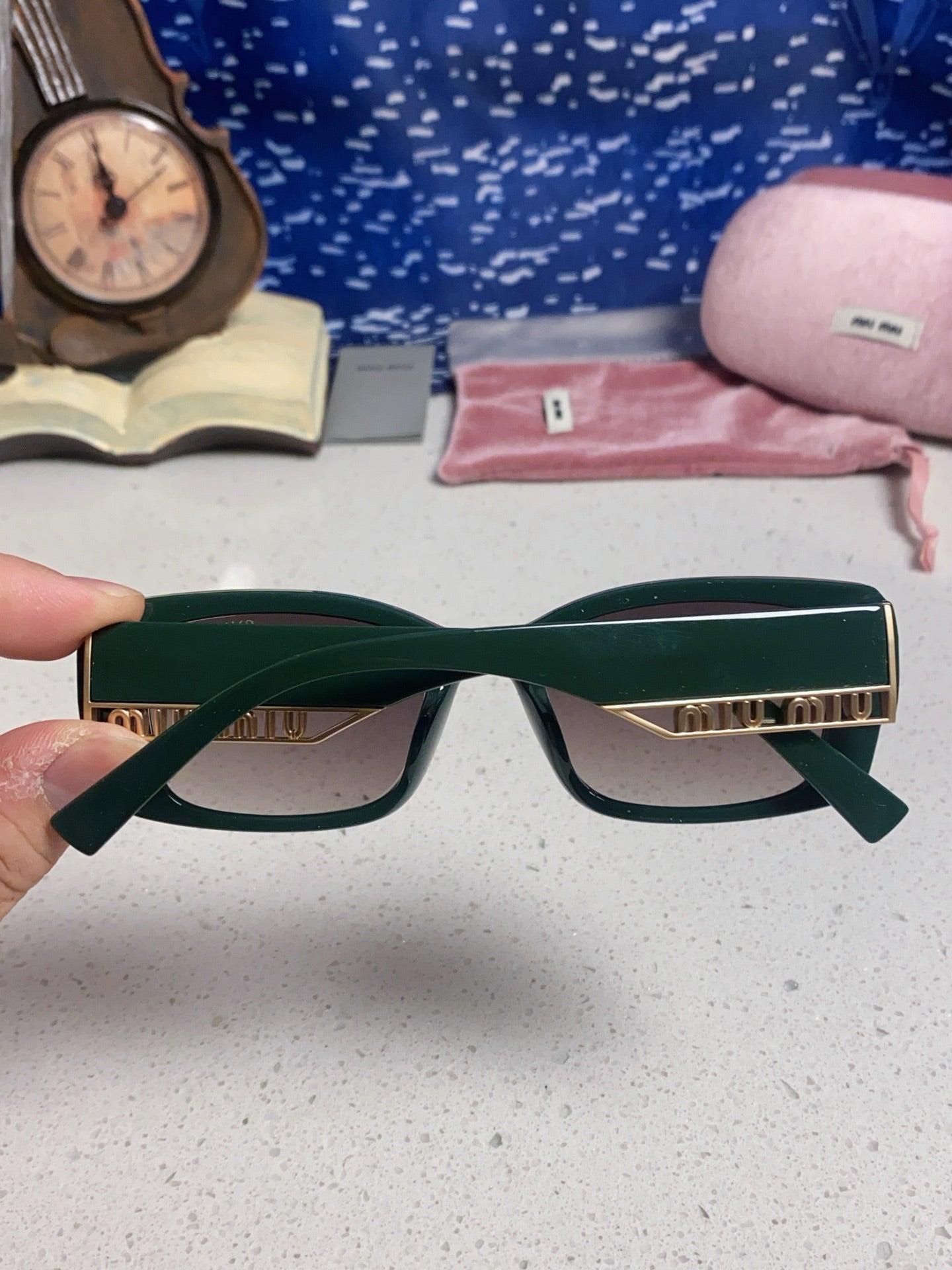 Miu Miu Polarized Square Silver Lens Sunglasses for Women - 449707 - detail image 5