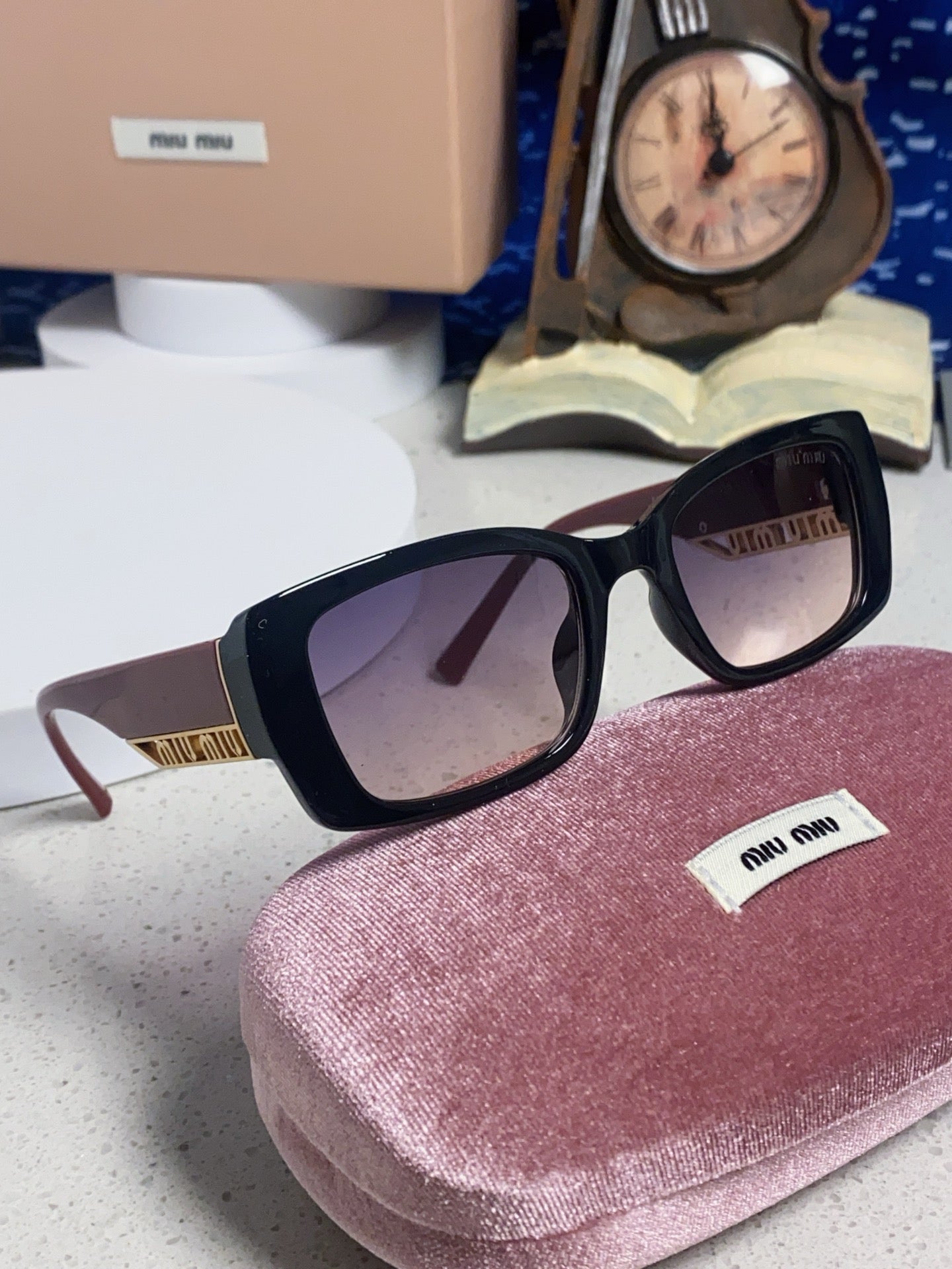 Miu Miu Polarized Square Blue Lens Sunglasses for Women - detail image 10