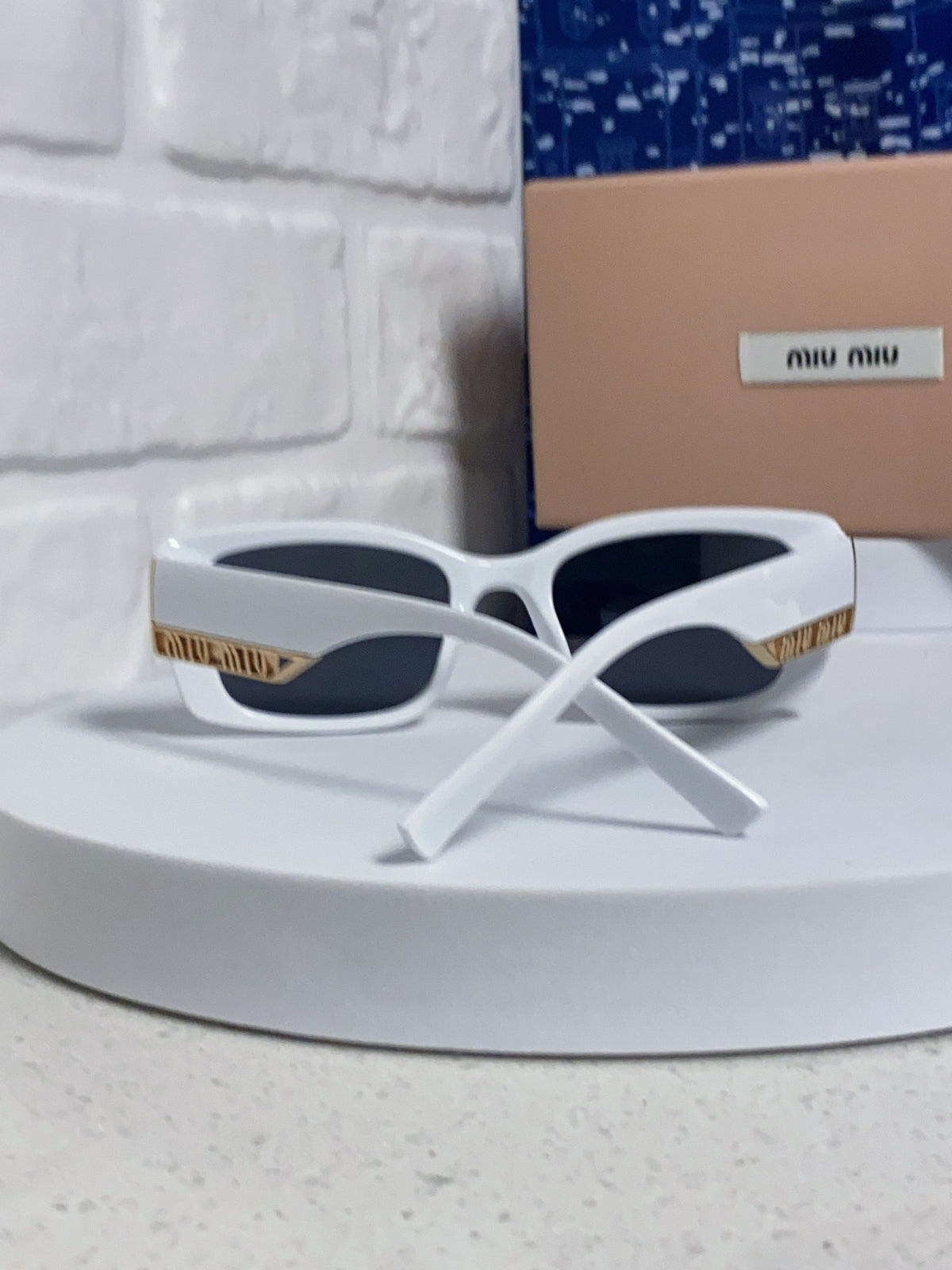 Miu Miu Polarized Square Silver Lens Sunglasses for Women - detail image 3
