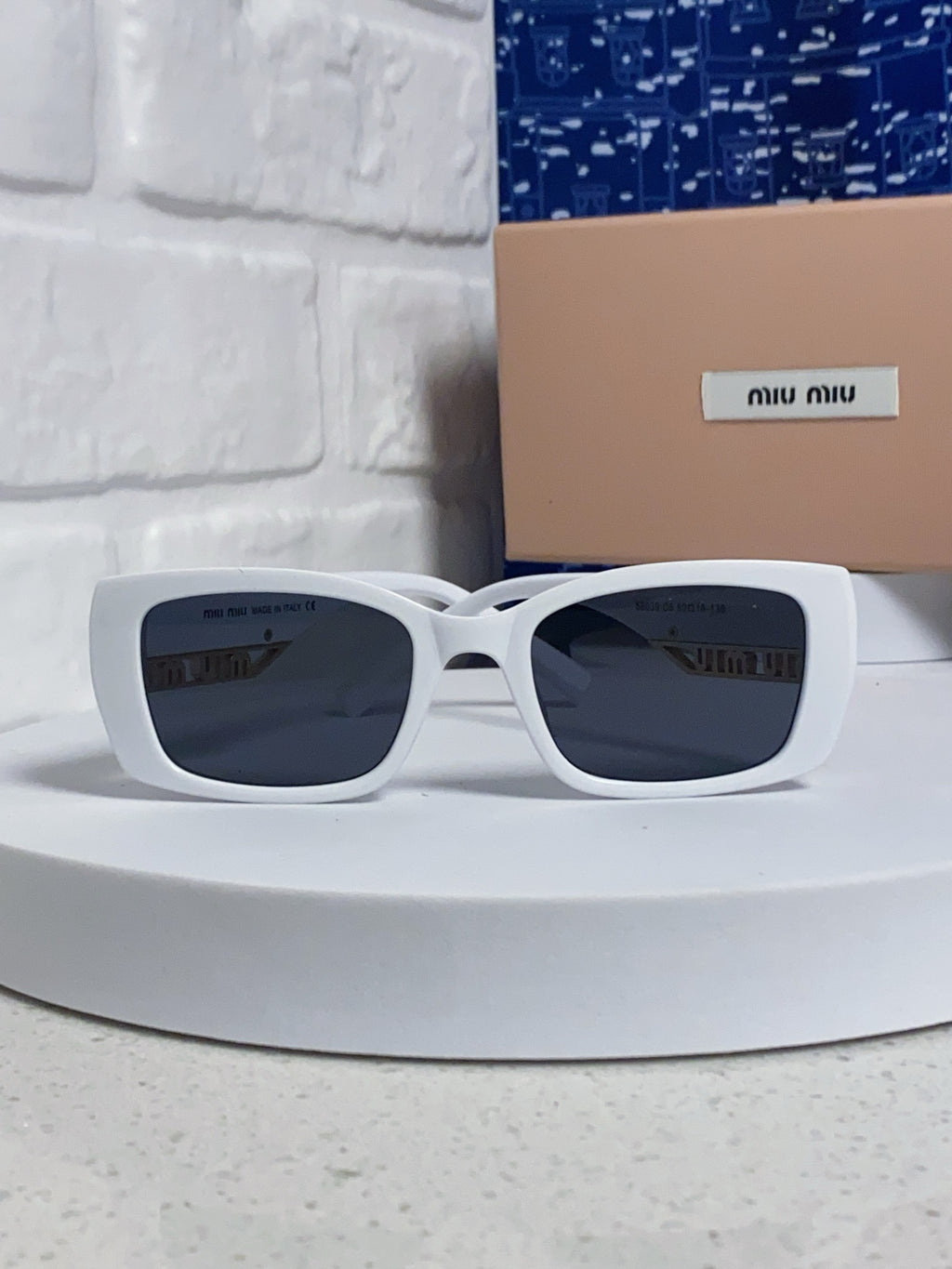 Miu Miu Polarized Square Silver Lens Sunglasses for Women - detail image 2