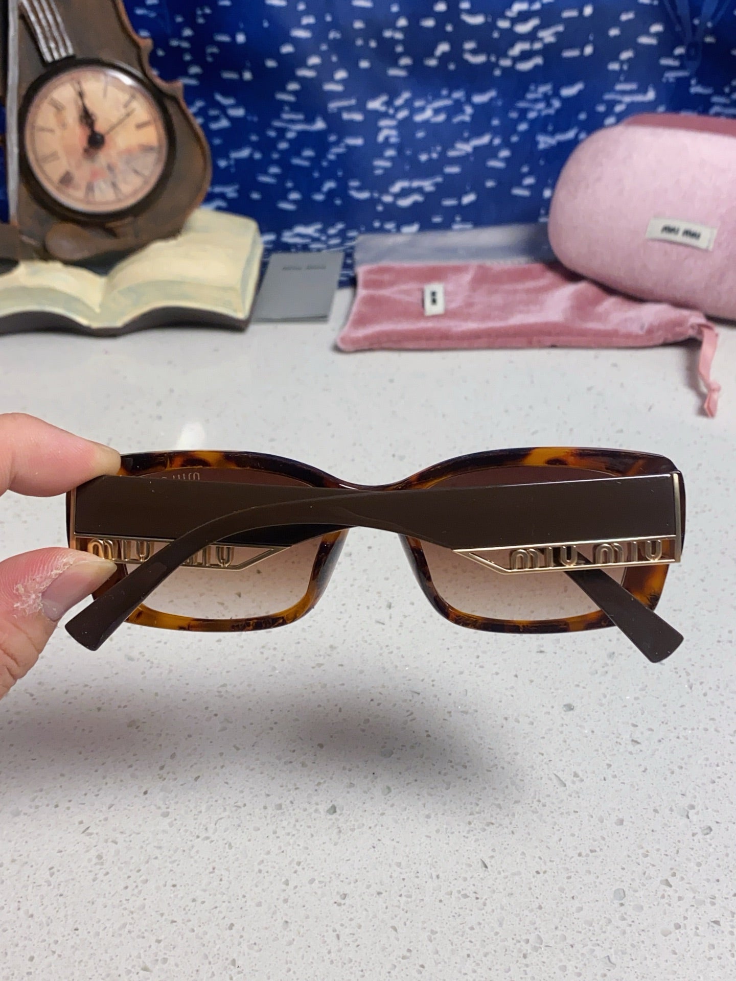 Miu Miu Polarized Square Red Lens Sunglasses for Women - detail image 5