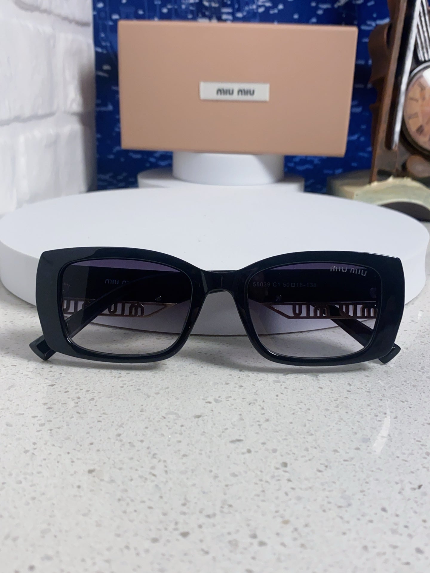 Miu Miu Polarized Square Silver Lens Sunglasses for Women - 449690 - detail image 9