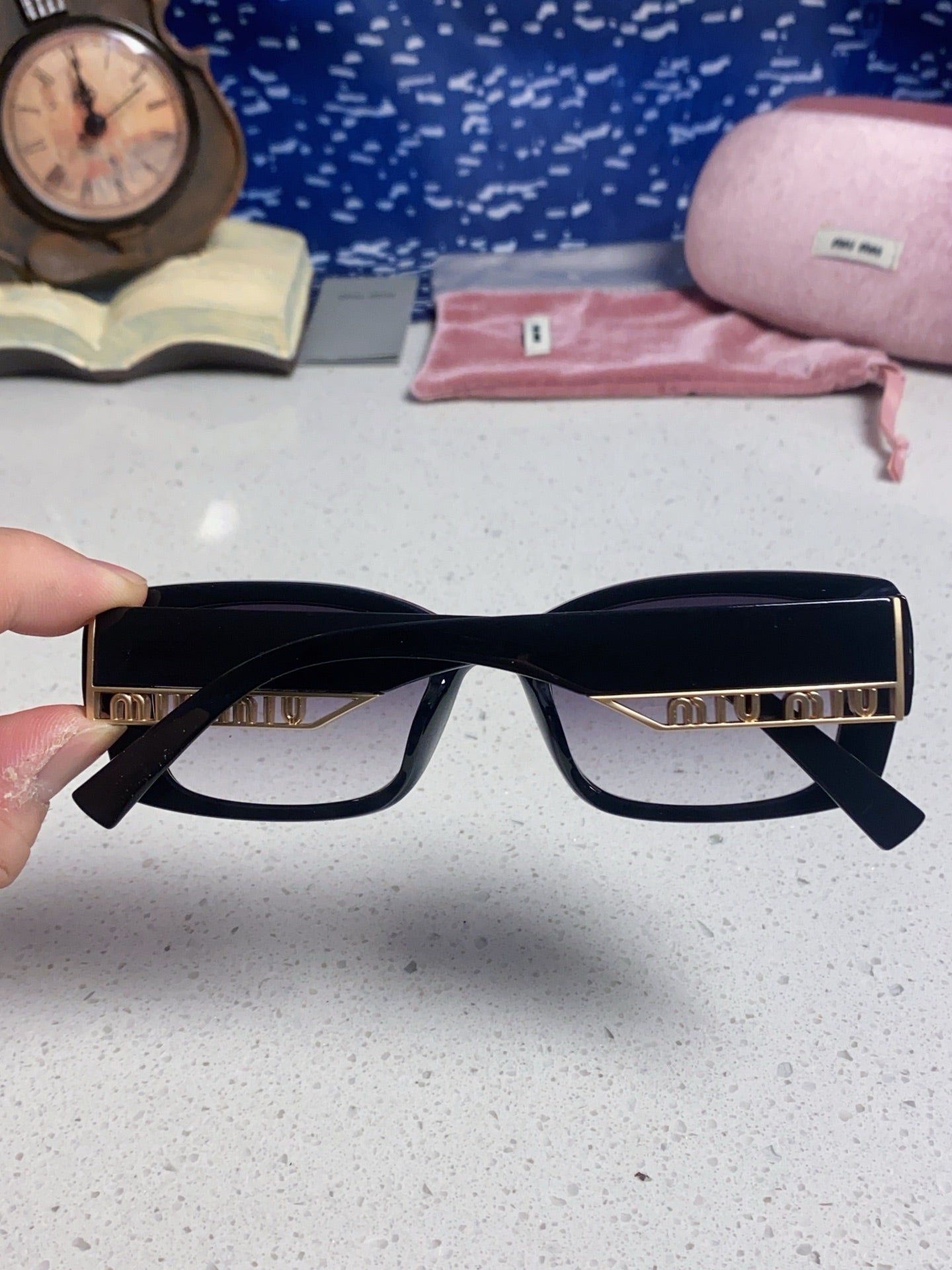 Miu Miu Polarized Square Silver Lens Sunglasses for Women - 449690 - detail image 5