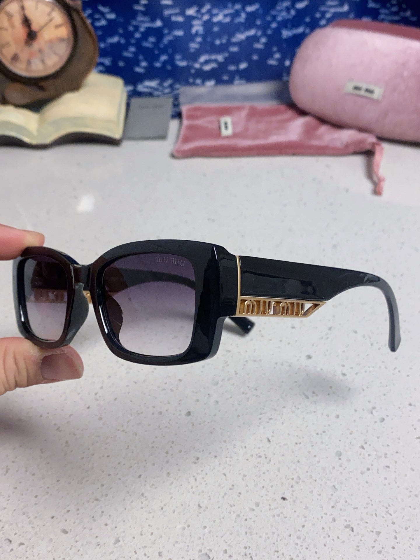 Miu Miu Polarized Square Silver Lens Sunglasses for Women - 449690 - detail image 6
