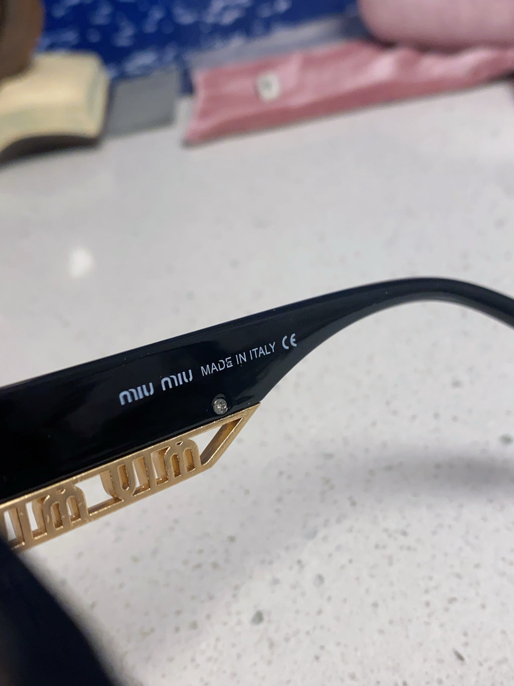 Miu Miu Polarized Square Black Lens Sunglasses for Women - detail image 8
