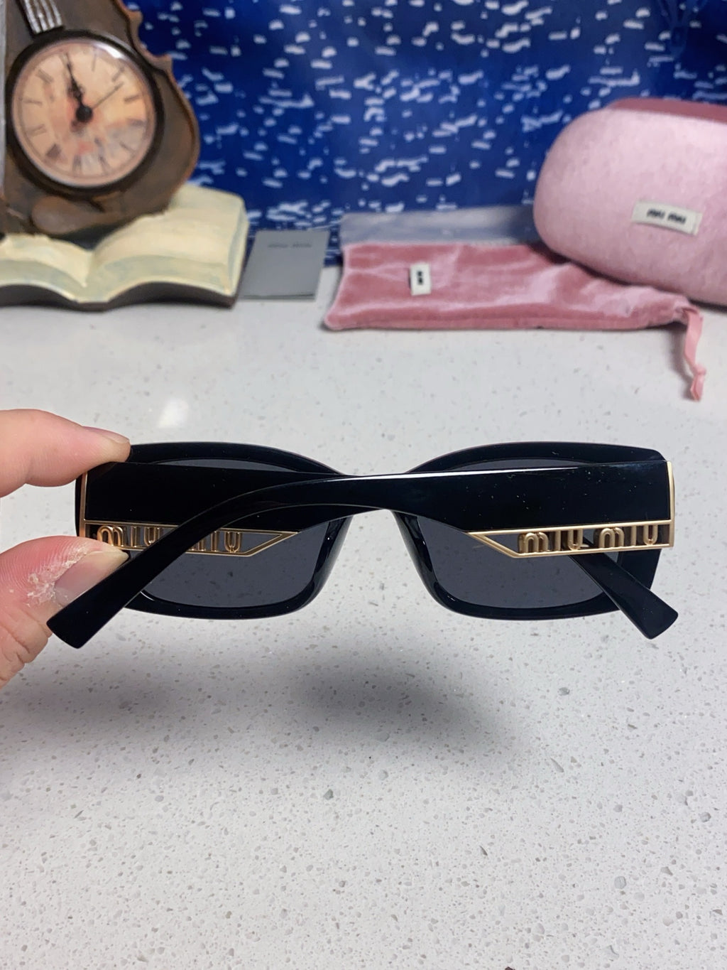 Miu Miu Polarized Square Black Lens Sunglasses for Women - detail image 5