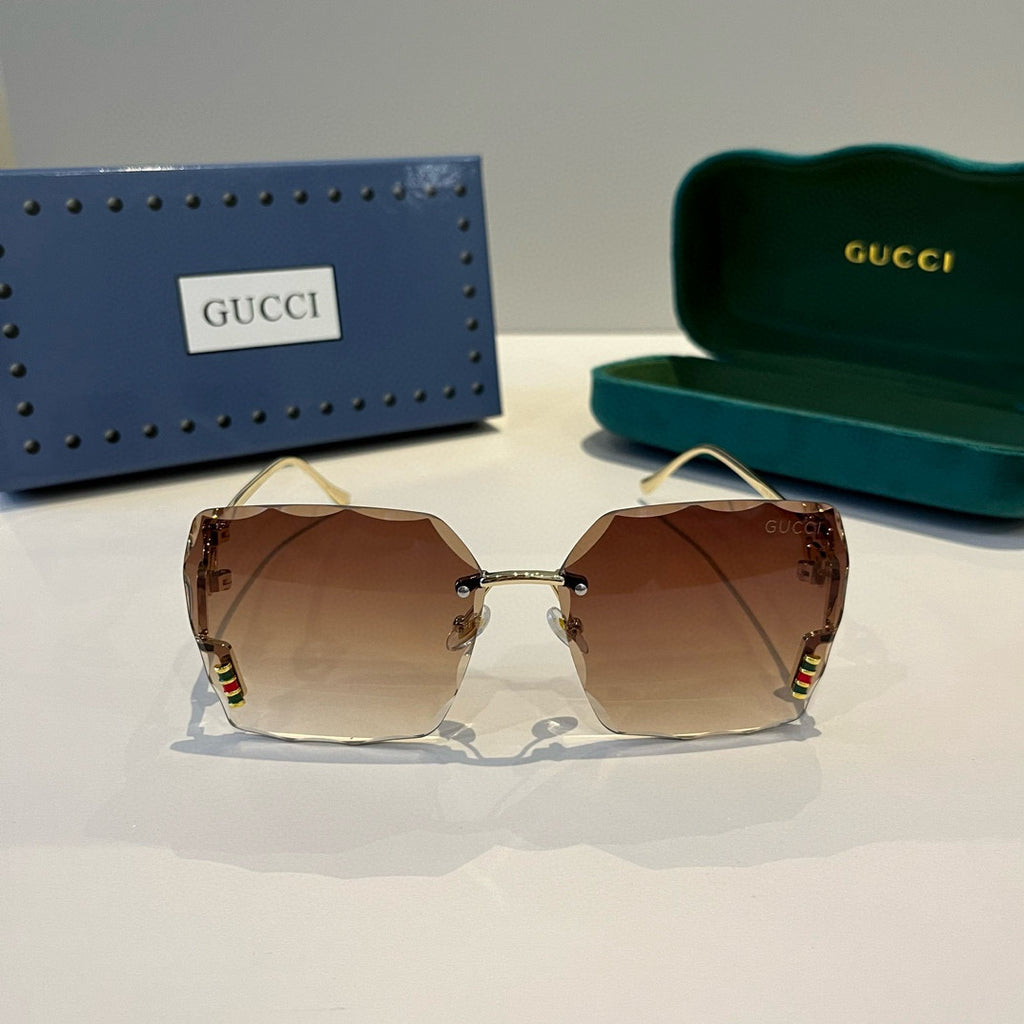 Gucci Metal Aviator Brown Lens Sunglasses for Men & Women - 415001 - detail image 2