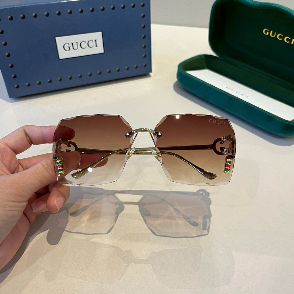 Gucci Metal Aviator Brown Lens Sunglasses for Men & Women - 415001 - detail image 5