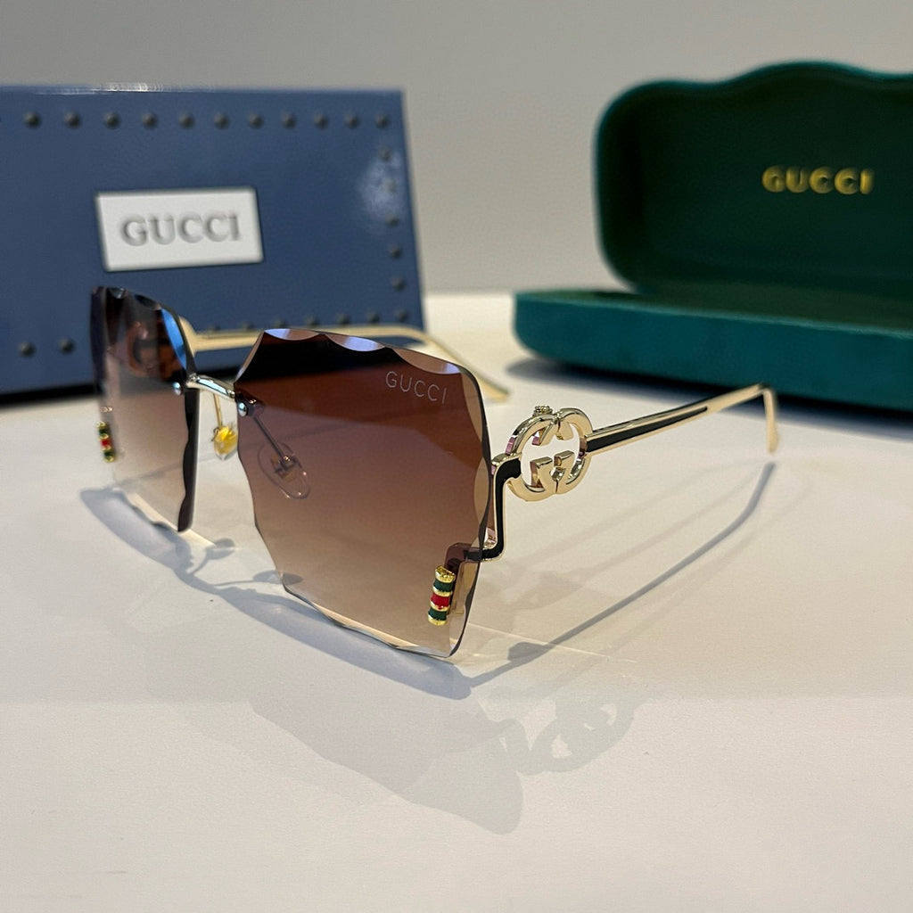 Gucci Metal Aviator Brown Lens Sunglasses for Men & Women - 415001 - detail image 3