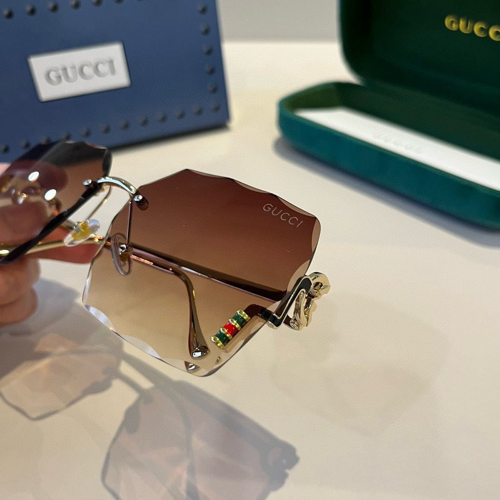 Gucci Metal Aviator Brown Lens Sunglasses for Men & Women - 415001 - detail image 6