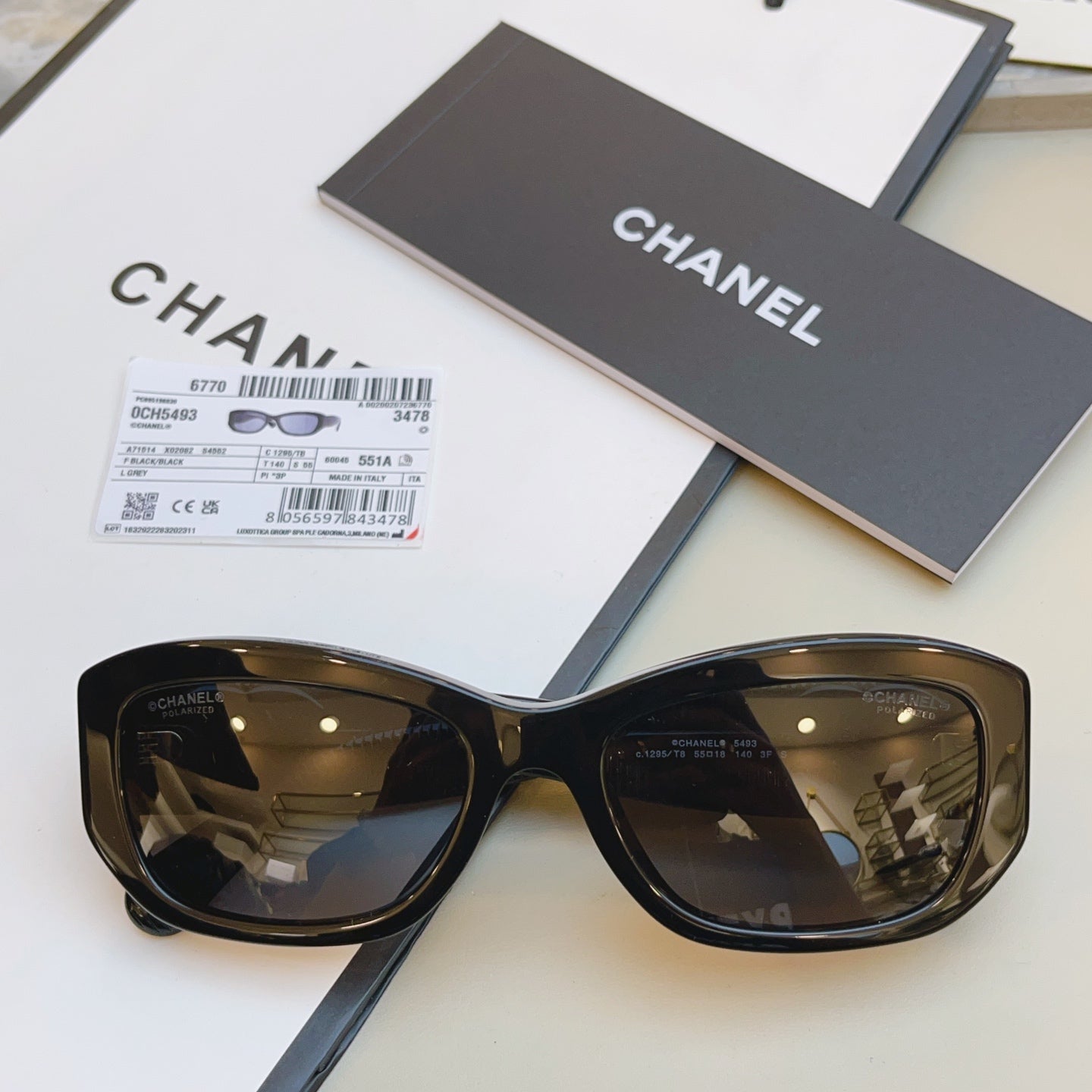 Chanel CH5493 Fashion Black Lens Sunglasses for Men & Women - 382346