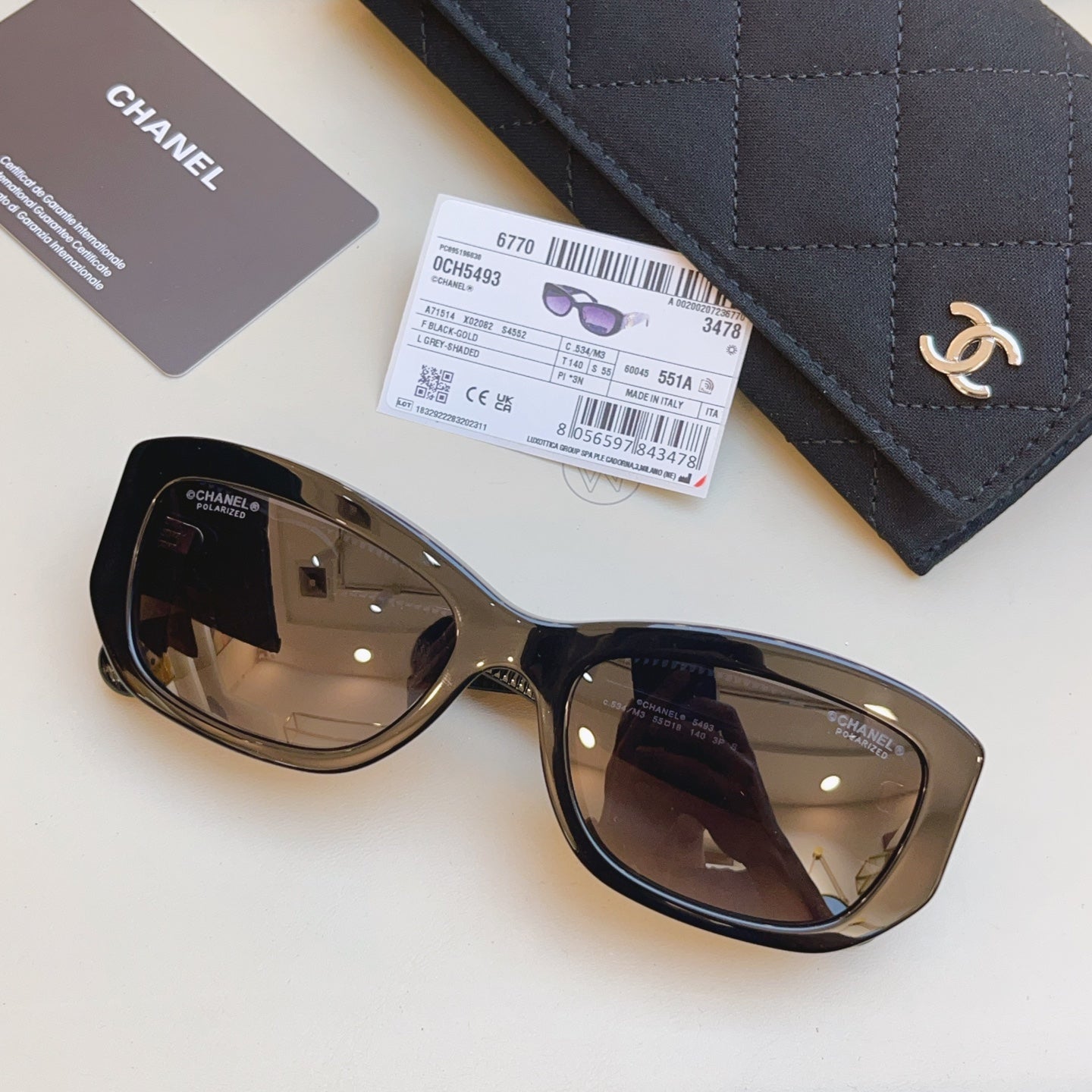 Chanel CH5493 Fashion Black Lens Sunglasses for Men & Women - 382347 - detail image 3