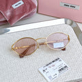 Miu Miu SMU52Y Fashion Gold Lens Sunglasses for Men & Women