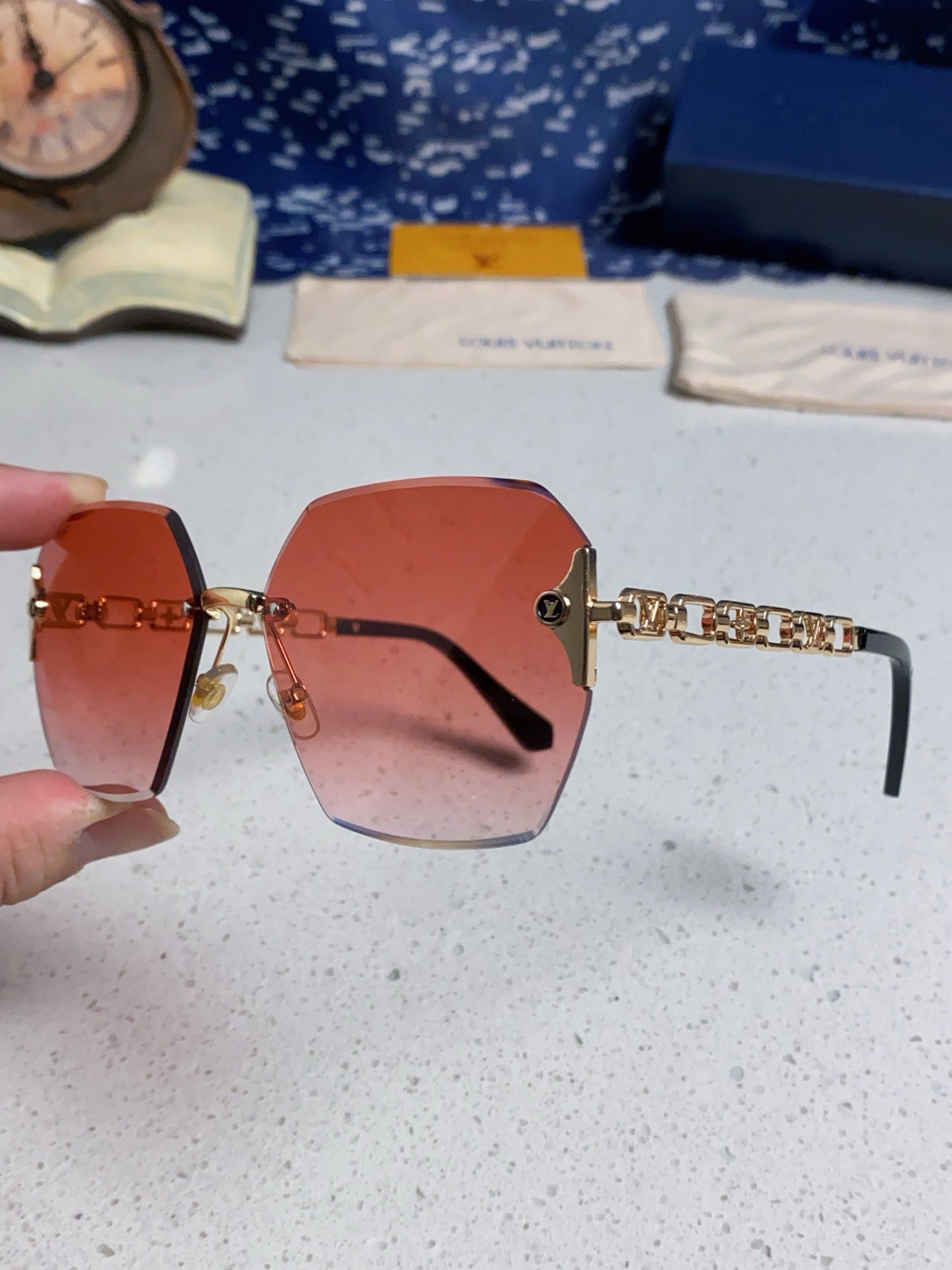 Louis Vuitton Oversized Red Lens Sunglasses for Men & Women - detail image 6