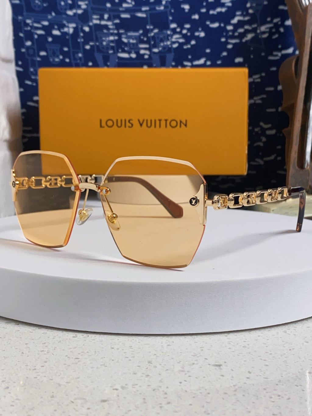 Louis Vuitton Oversized Gold Lens Sunglasses for Men & Women