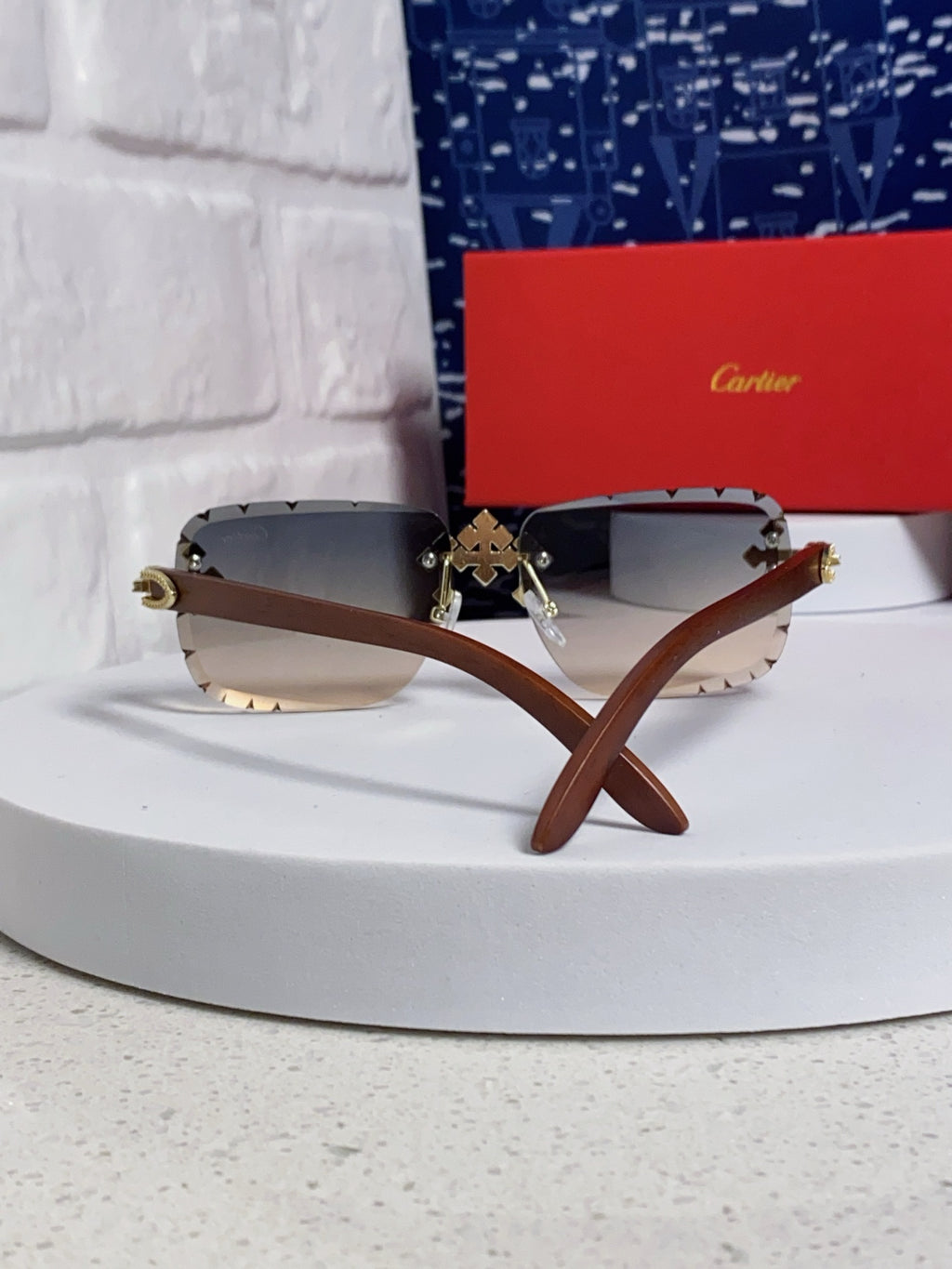 Cartier Lightweight Rimless Silver Lens Sunglasses for Men & Women - 415890 - detail image 3