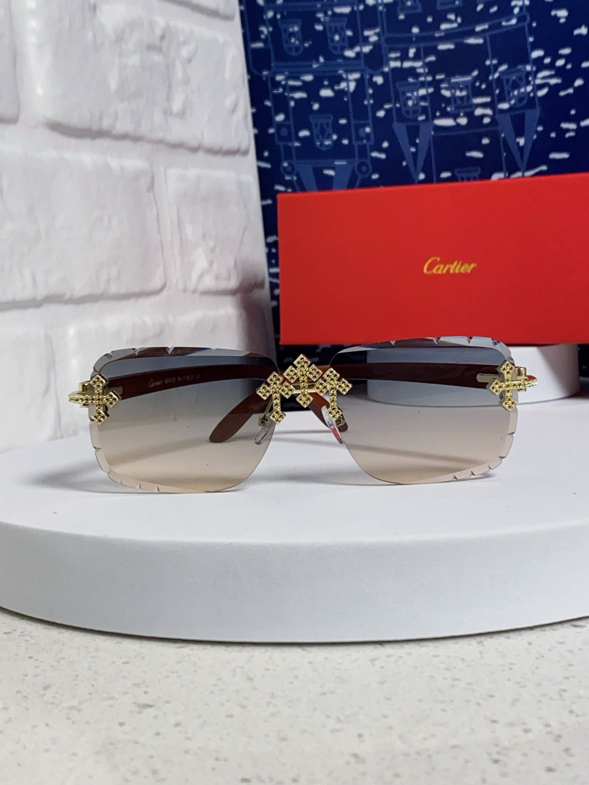 Cartier Lightweight Rimless Silver Lens Sunglasses for Men & Women - 493668 - detail image 2