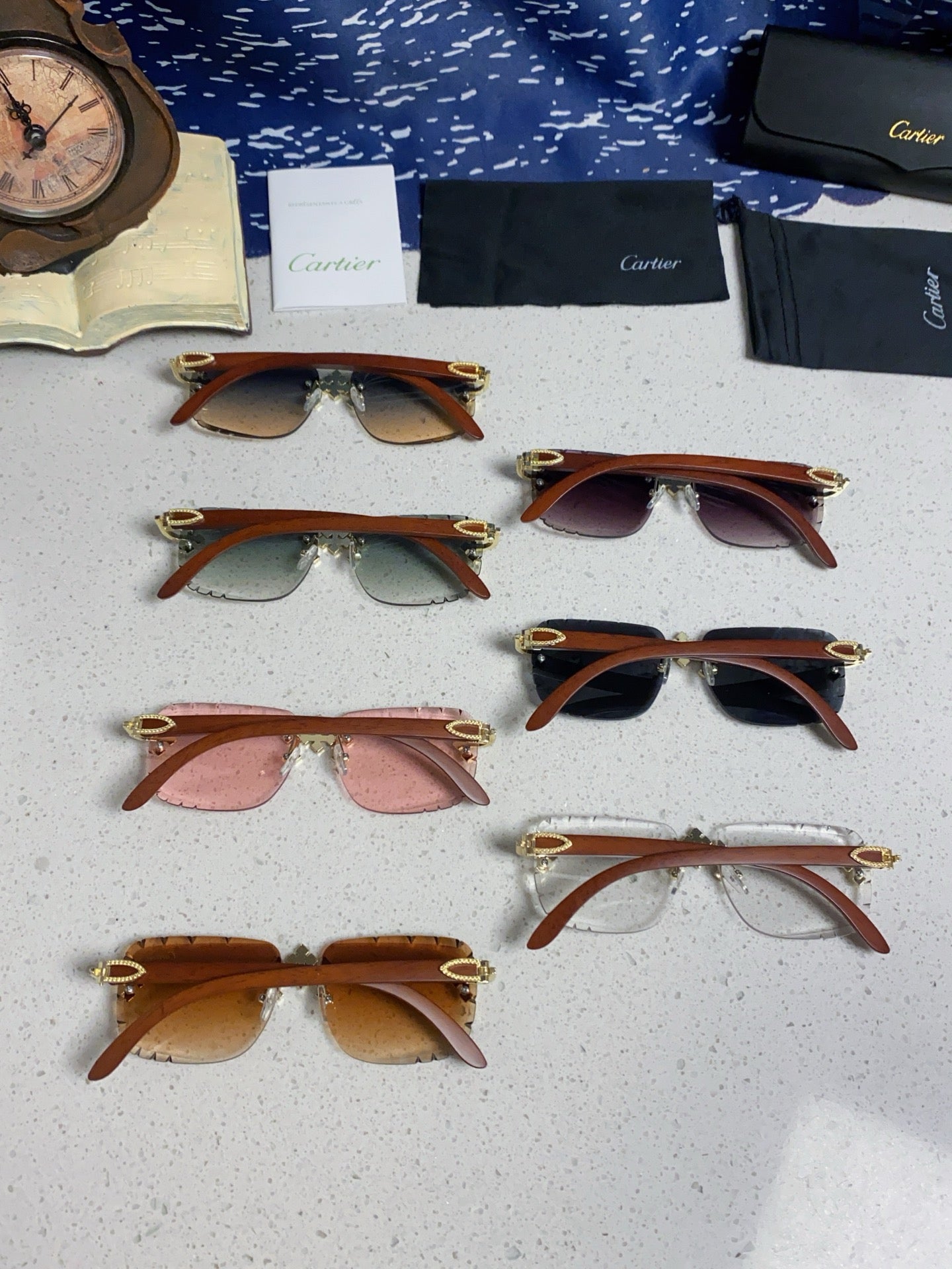 Cartier Lightweight Rimless Silver Lens Sunglasses for Men & Women - 415891 - detail image 12