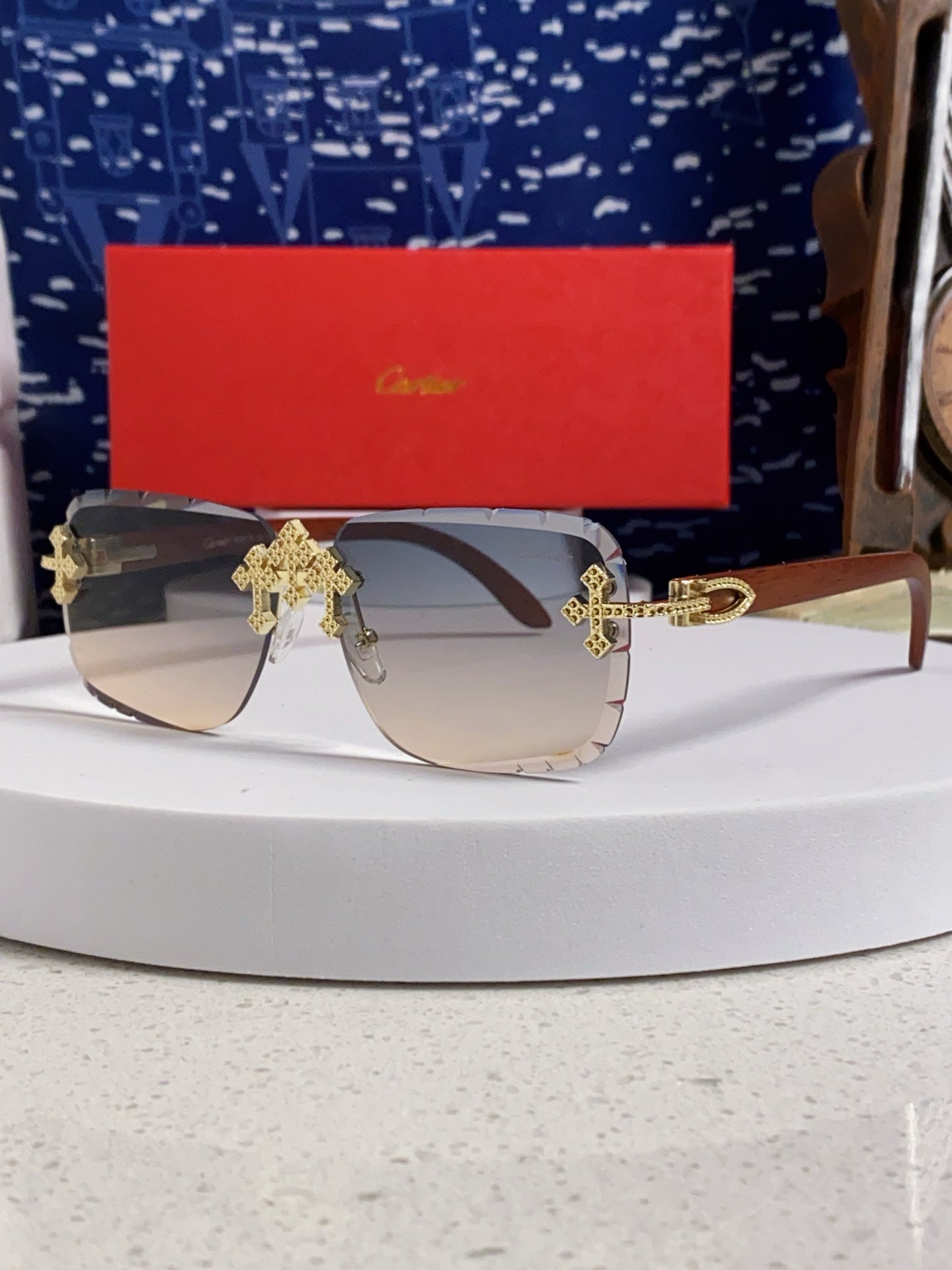Cartier Lightweight Rimless Silver Lens Sunglasses for Men & Women - 415890