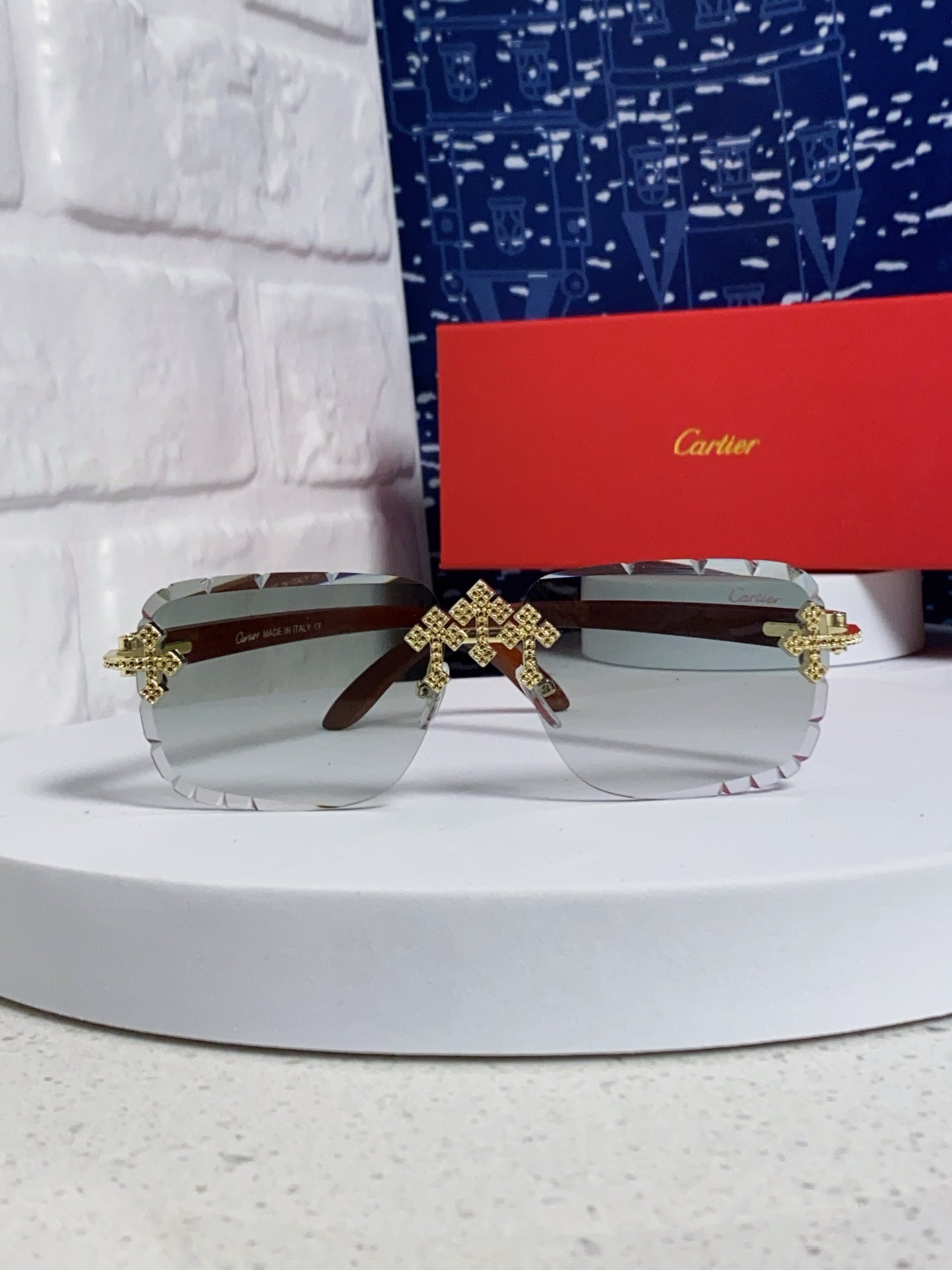 Cartier Lightweight Rimless Silver Lens Sunglasses for Men & Women - 415891 - detail image 2