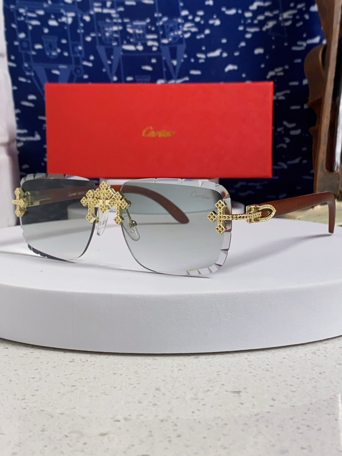 Cartier Lightweight Rimless Silver Lens Sunglasses for Men & Women - 415891
