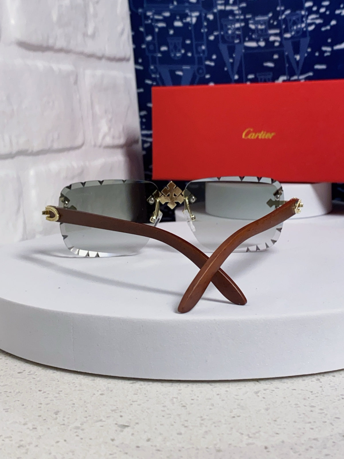 Cartier Lightweight Rimless Silver Lens Sunglasses for Men & Women - 415891 - detail image 3