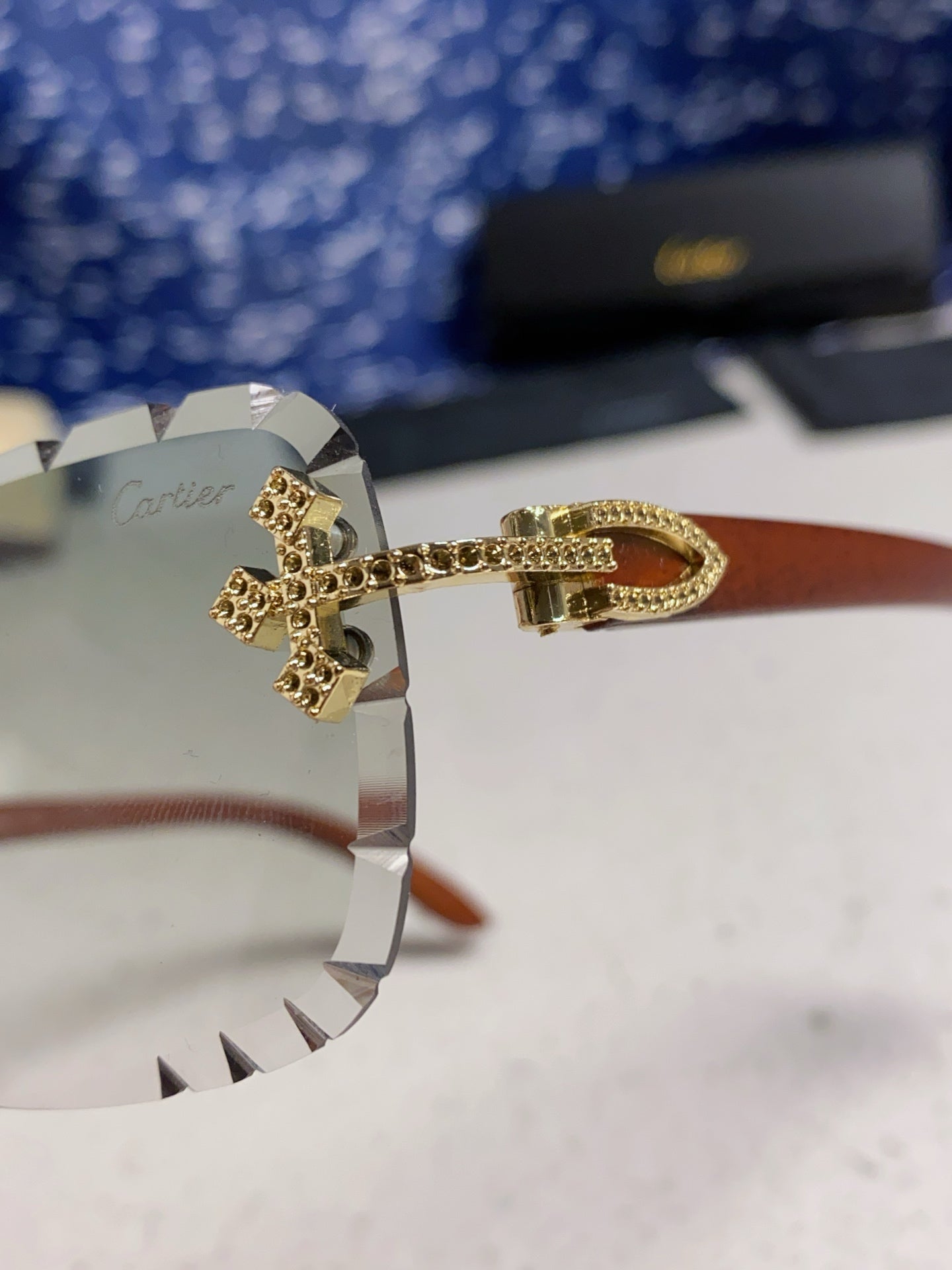 Cartier Lightweight Rimless Silver Lens Sunglasses for Men & Women - 415891 - detail image 8
