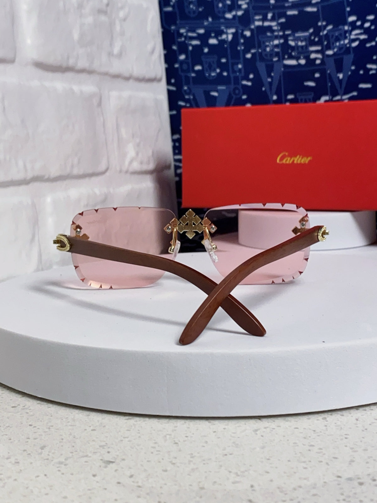 Cartier Lightweight Rimless Silver Lens Sunglasses for Men & Women - 415892 - detail image 3
