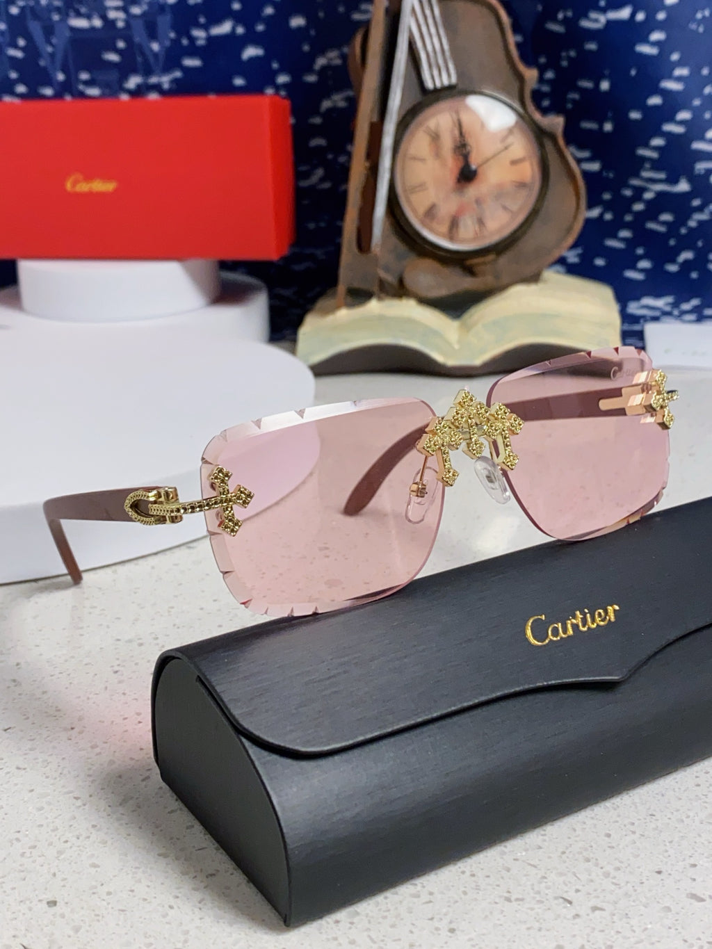 Cartier Lightweight Rimless Silver Lens Sunglasses for Men & Women - 415892 - detail image 11