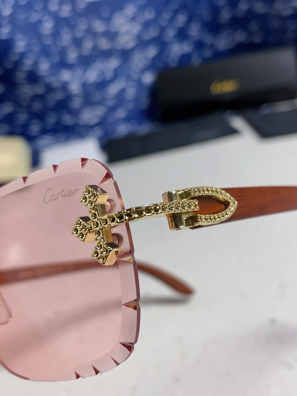 Cartier Lightweight Rimless Silver Lens Sunglasses for Men & Women - 415892 - detail image 8