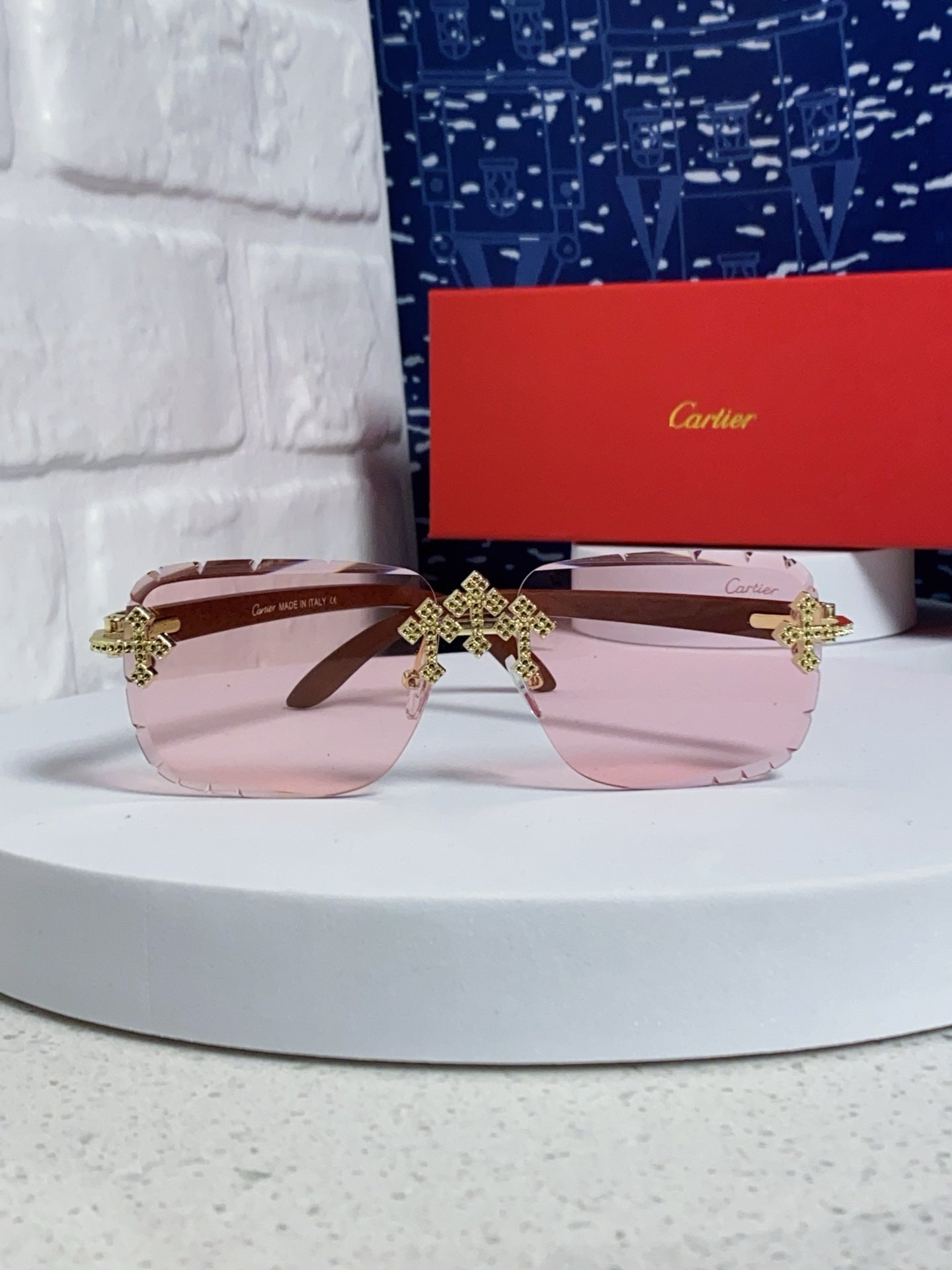 Cartier Lightweight Rimless Silver Lens Sunglasses for Men & Women - 415892 - detail image 2