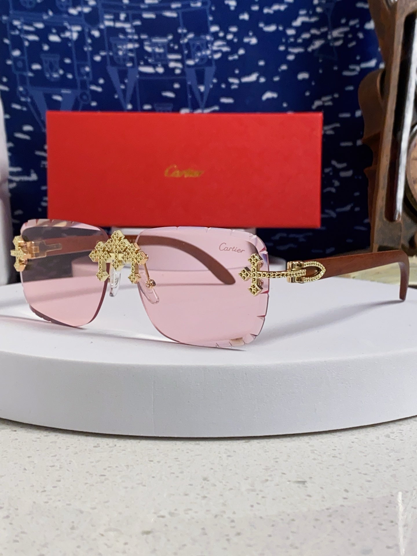 Cartier Lightweight Rimless Silver Lens Sunglasses for Men & Women - 415892