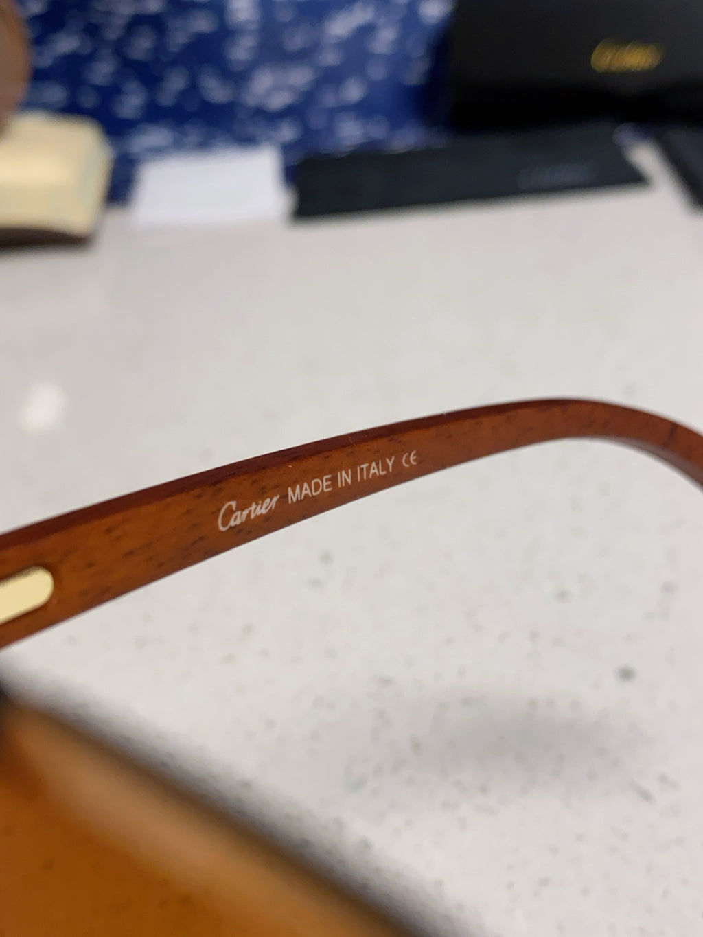 Cartier Lightweight Rimless Brown Lens Sunglasses for Men & Women - 415893 - detail image 8