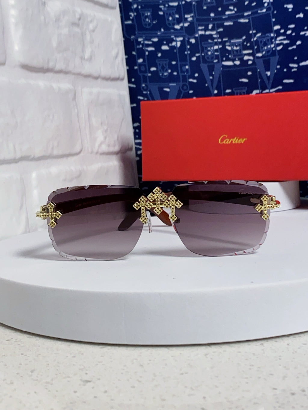 Cartier Lightweight Rimless Silver Lens Sunglasses for Men & Women - 415894 - detail image 2