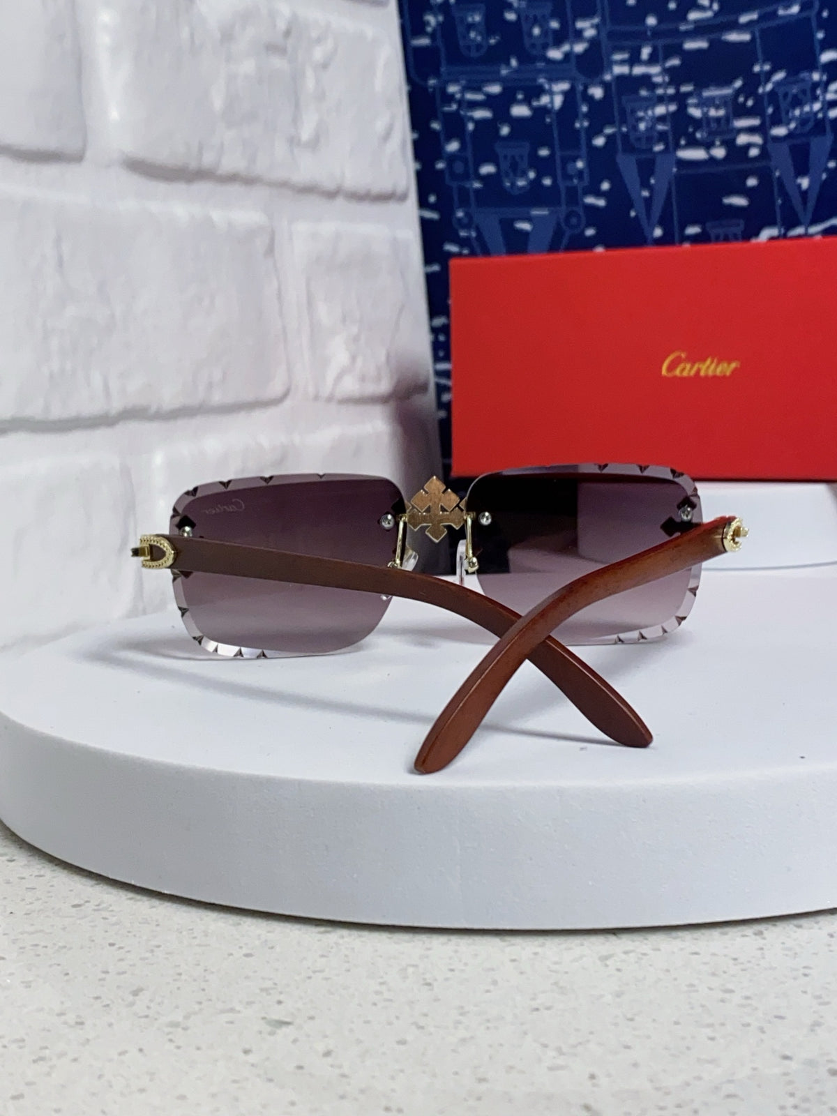 Cartier Lightweight Rimless Silver Lens Sunglasses for Men & Women - 415894 - detail image 3