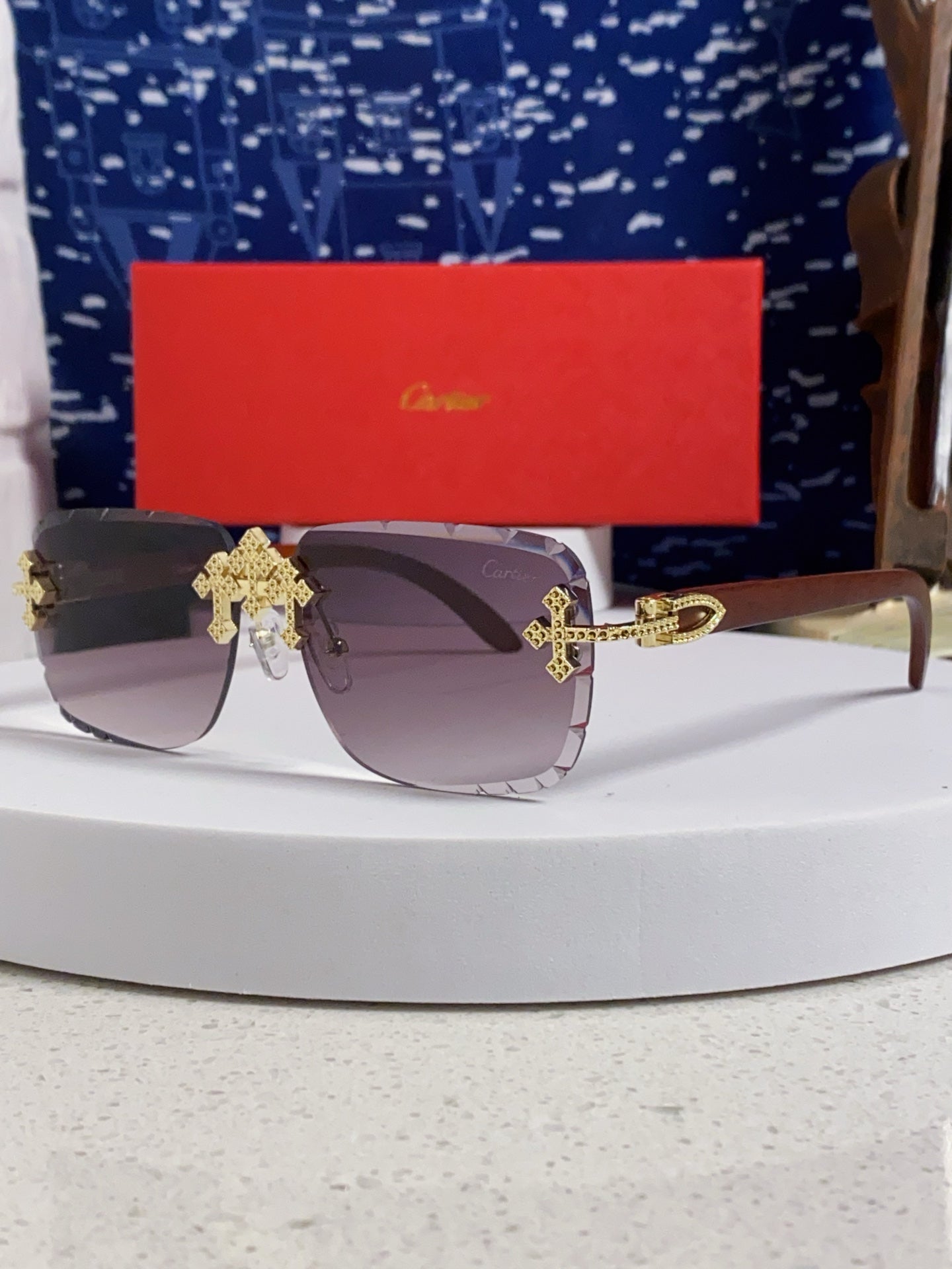 Cartier Lightweight Rimless Silver Lens Sunglasses for Men & Women - 415894