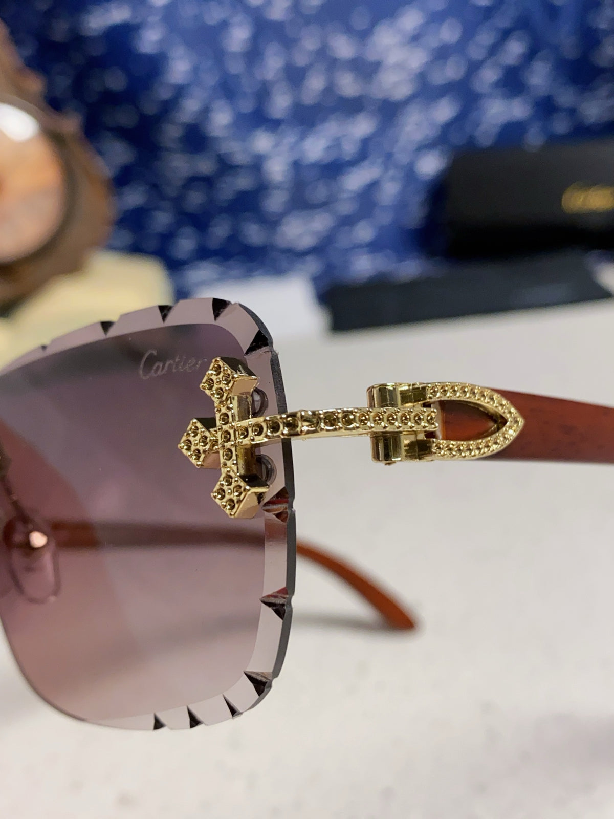 Cartier Lightweight Rimless Silver Lens Sunglasses for Men & Women - 415894 - detail image 8