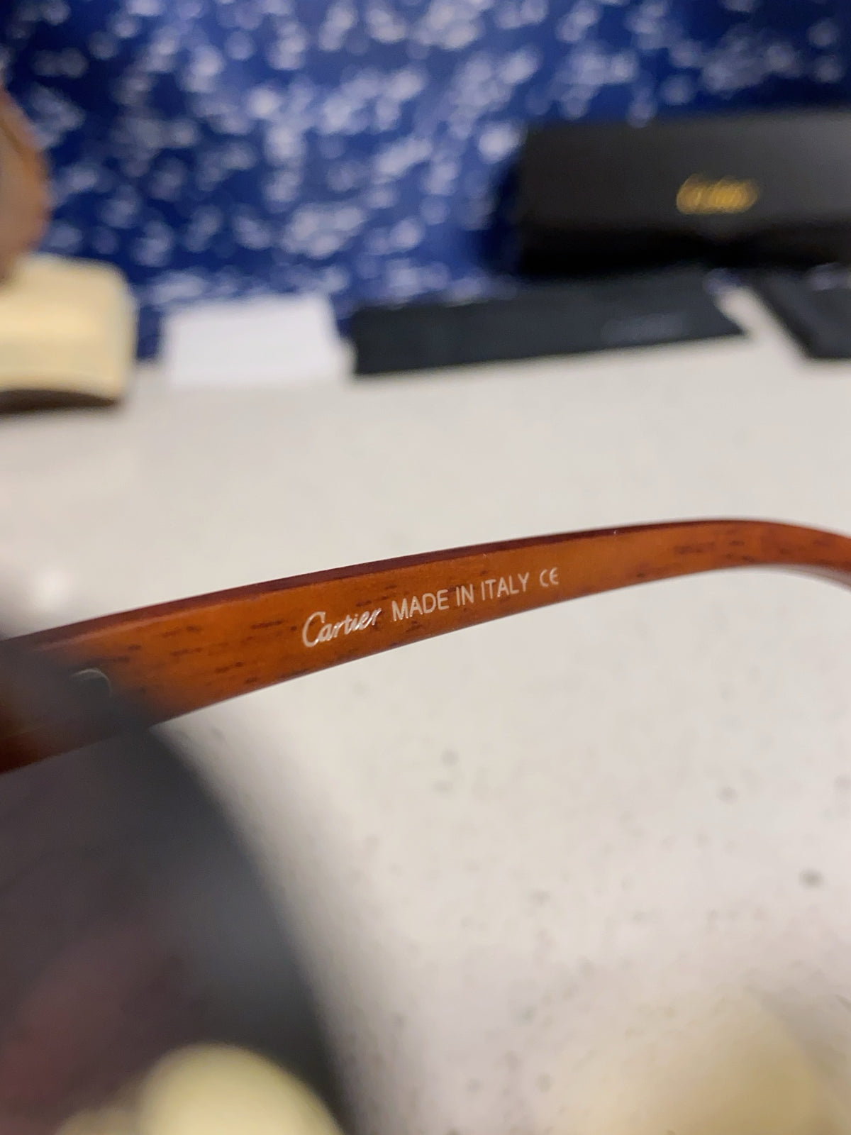 Cartier Lightweight Rimless Blue Lens Sunglasses for Men & Women - 415895 - detail image 9